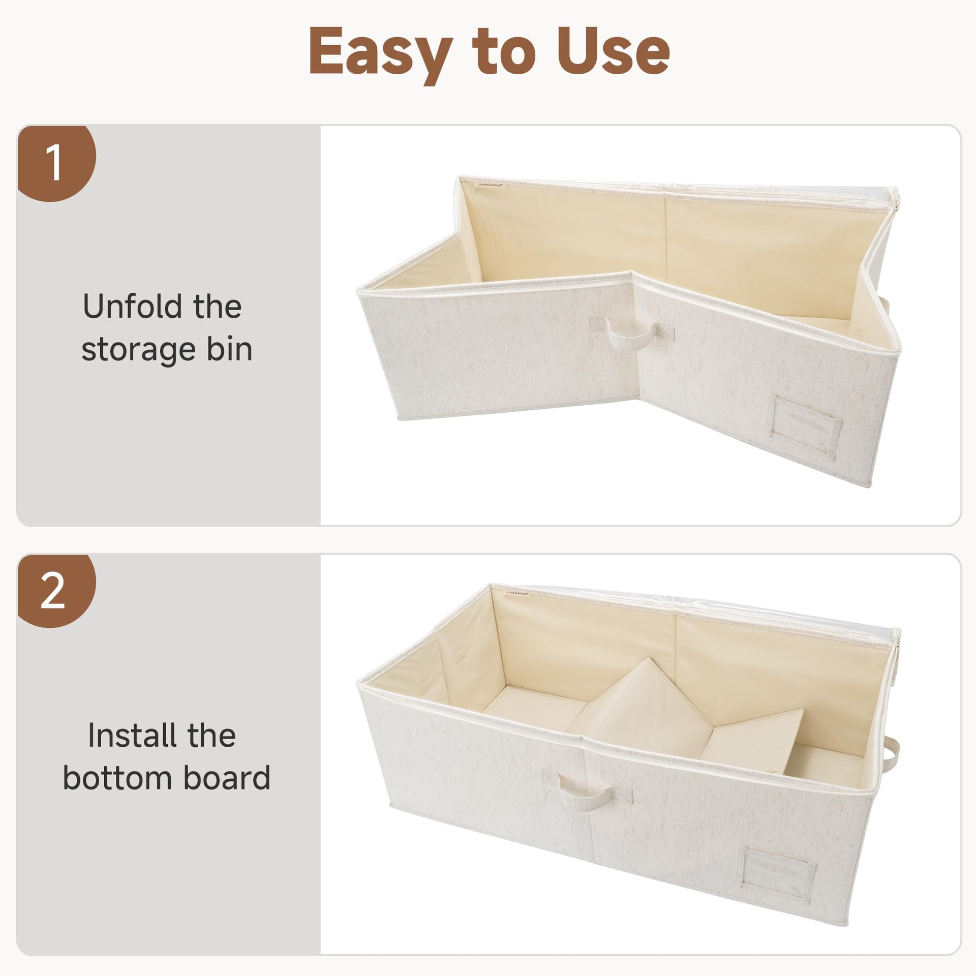 10 Inch Tall Under Bed Storage Containers with Clear Lid (2 Count)