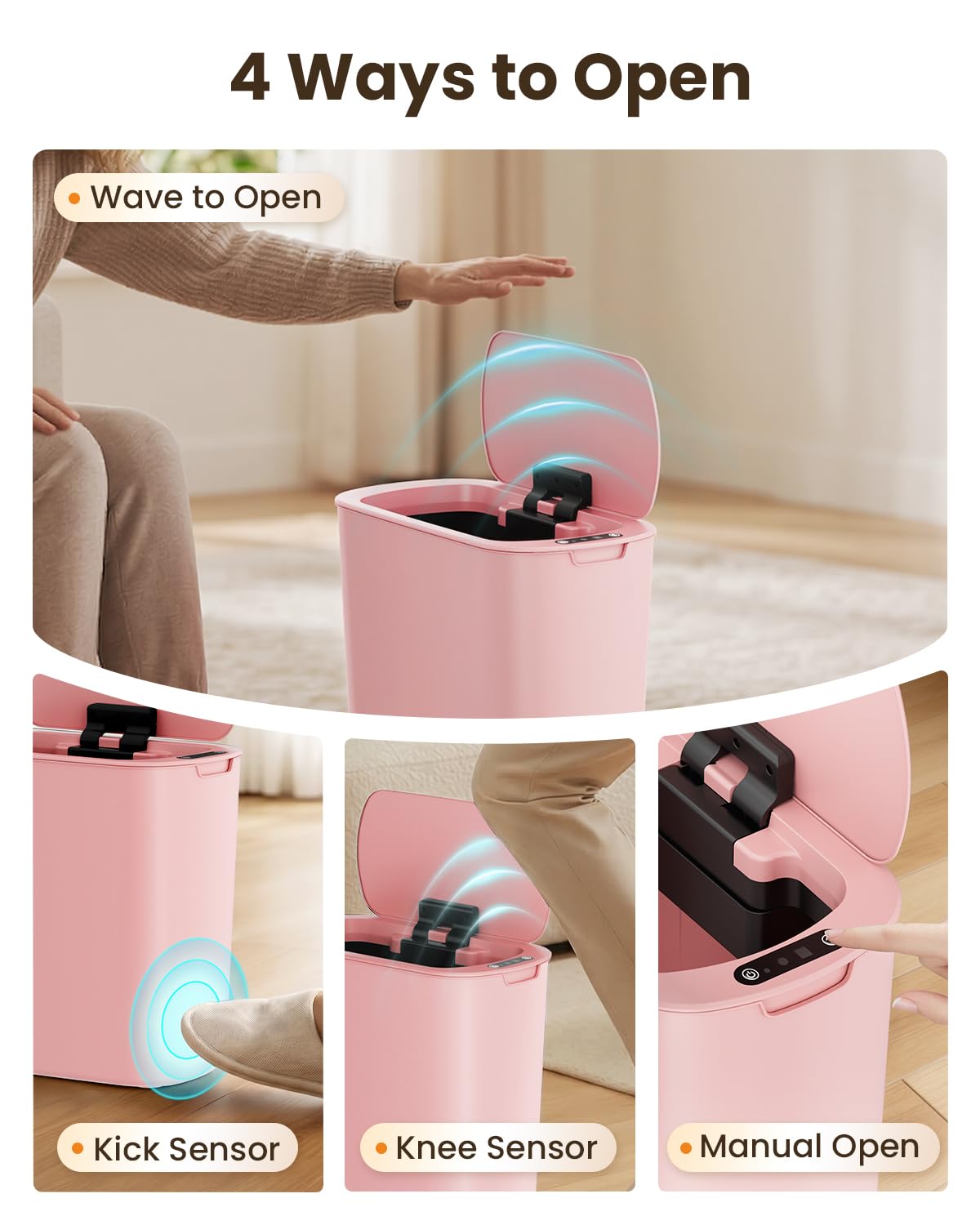 5 Gallon Automatic Bathroom Trash Can with Lid