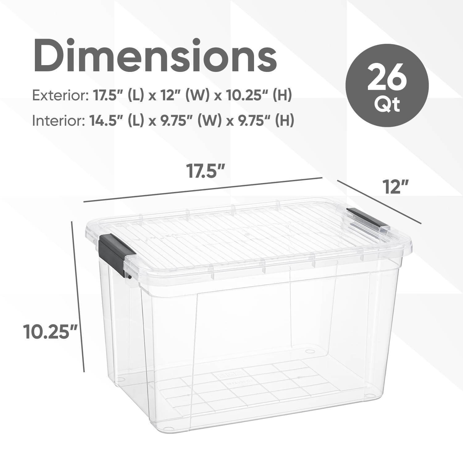 Clear Storage Boxes with Lids (2 Count)