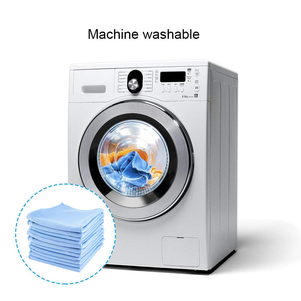 Auto Care Microfiber Glass Cleaning Cloths Towels for Windows Mirrors Windshield Computer Screen TV Tablets Dishes Camera Lenses Chemical Free Lint Free Scratch Free (8 Count)