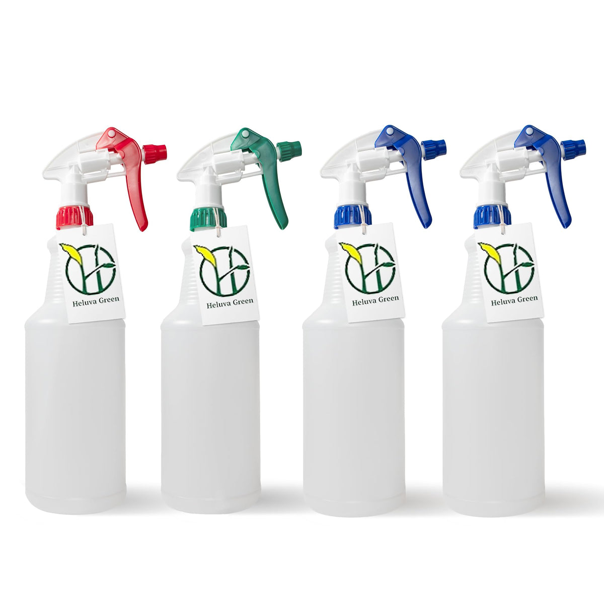 Heavy Duty 32oz Plastic Spray Bottles for Cleaning (4 Count)