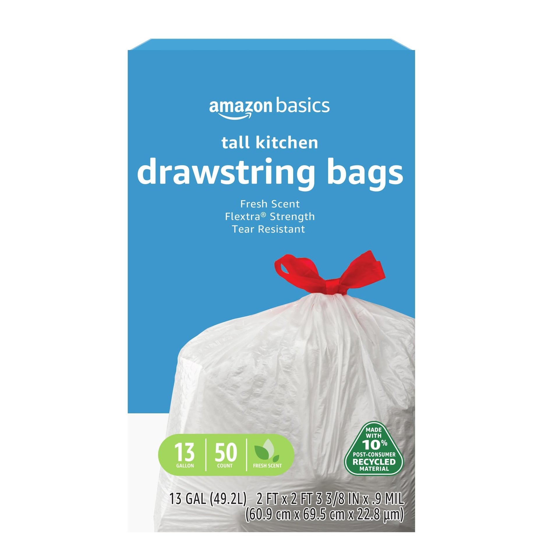 13 Gallon Tall Kitchen Drawstring Trash Bags (50 Count)