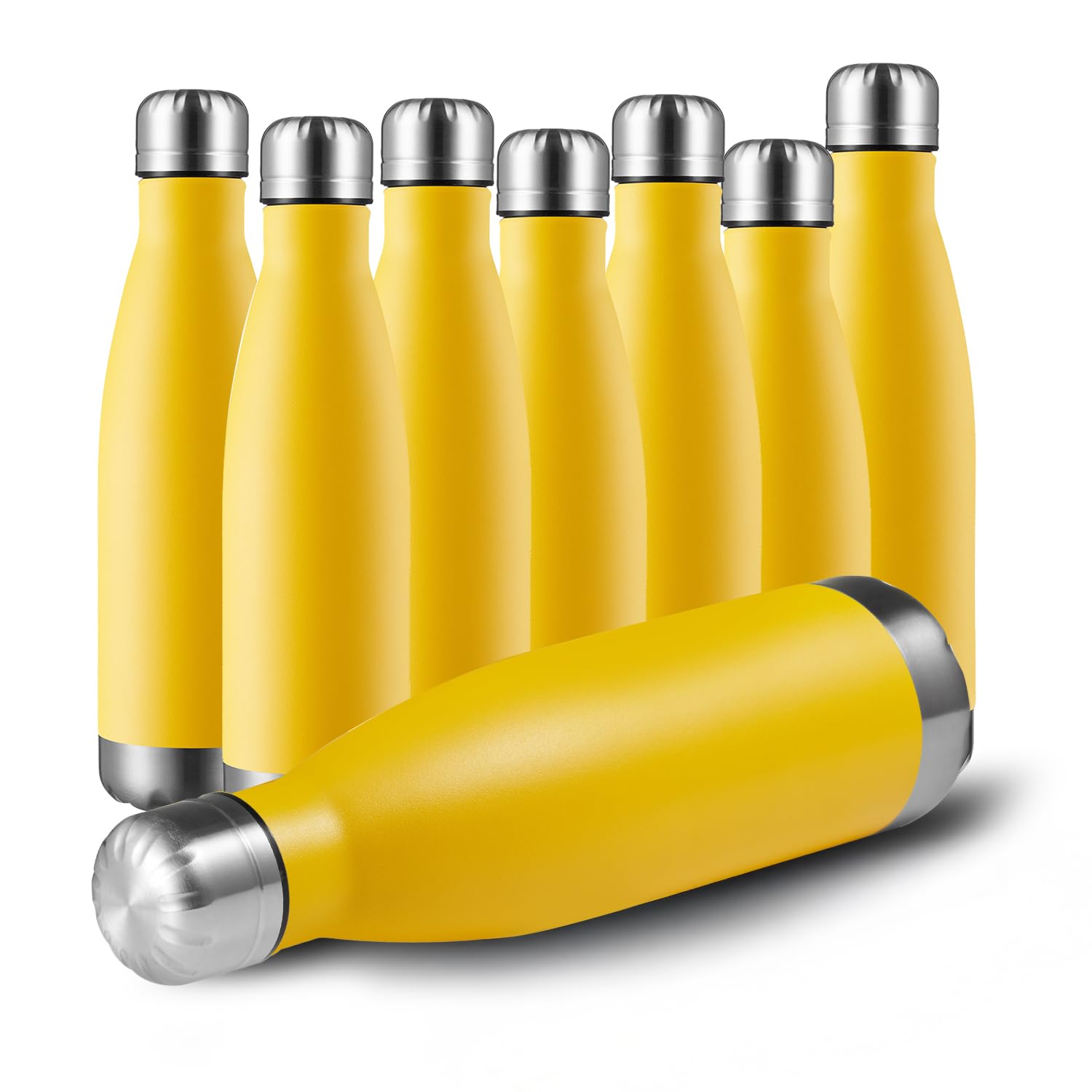 17oz Sport Water Bottle 8 Pack Vacuum Insulated Stainless Steel Leak