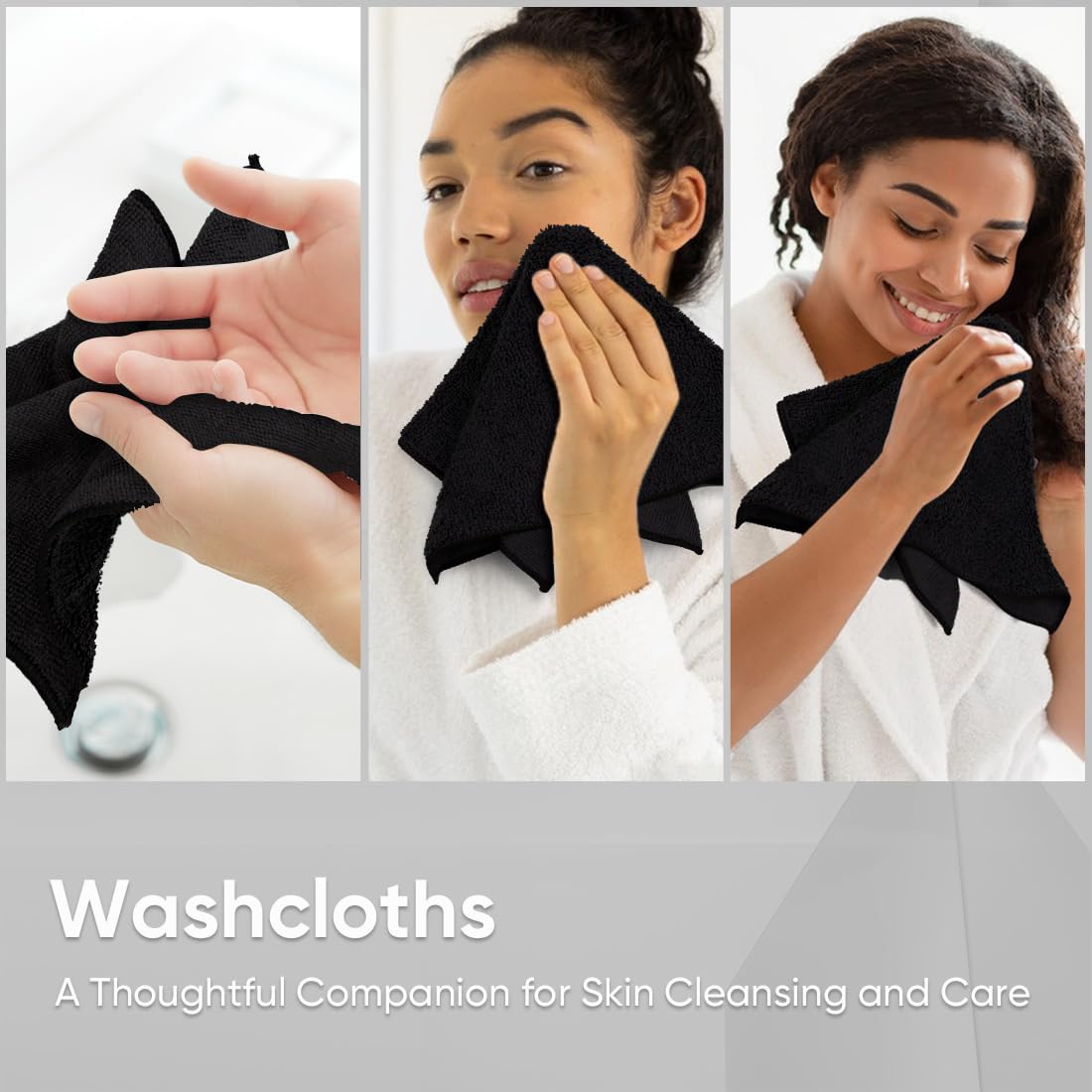 Black Washcloths 12 Pack (12 Count)