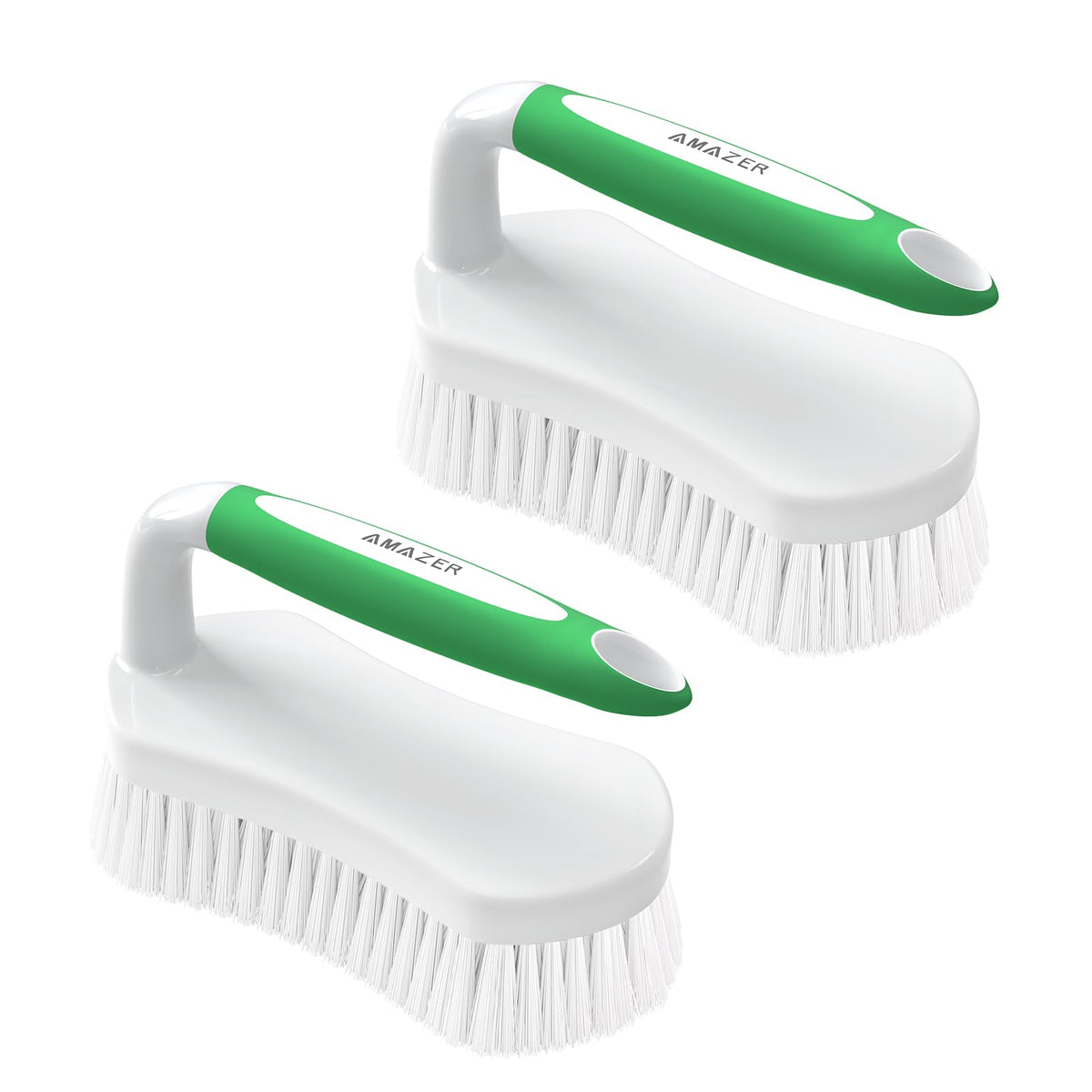 Scrub Brush for Cleaning Comfort Grip Shower Scrubber Stiff Bristles with Handle Heavy Duty Cleaner Brush for Tub Sink Carpet Floor (2 Count)