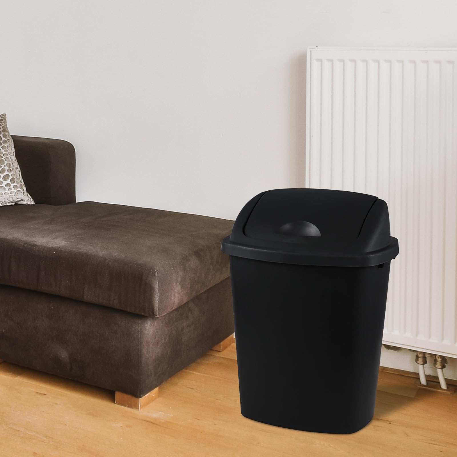 6 Gallon Plastic Flip Lid Trash Can (4 Count)