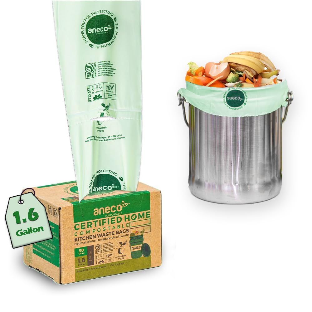 100% Home Compostable Food Waste Bags (50 Count)