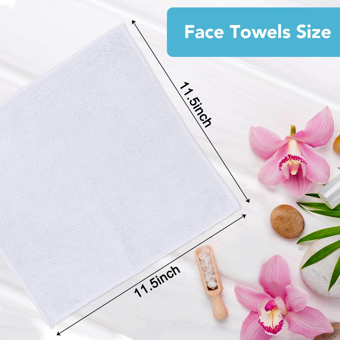 Wash Cloths Face Towels 12x12 Inch 10 Pack (10 Count)