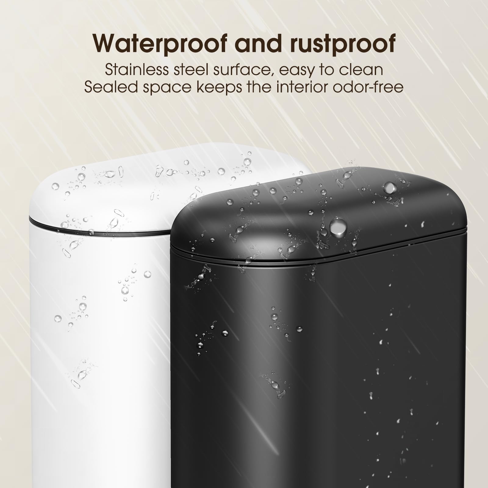 Small Bathroom Trash Can with Lid Soft Close