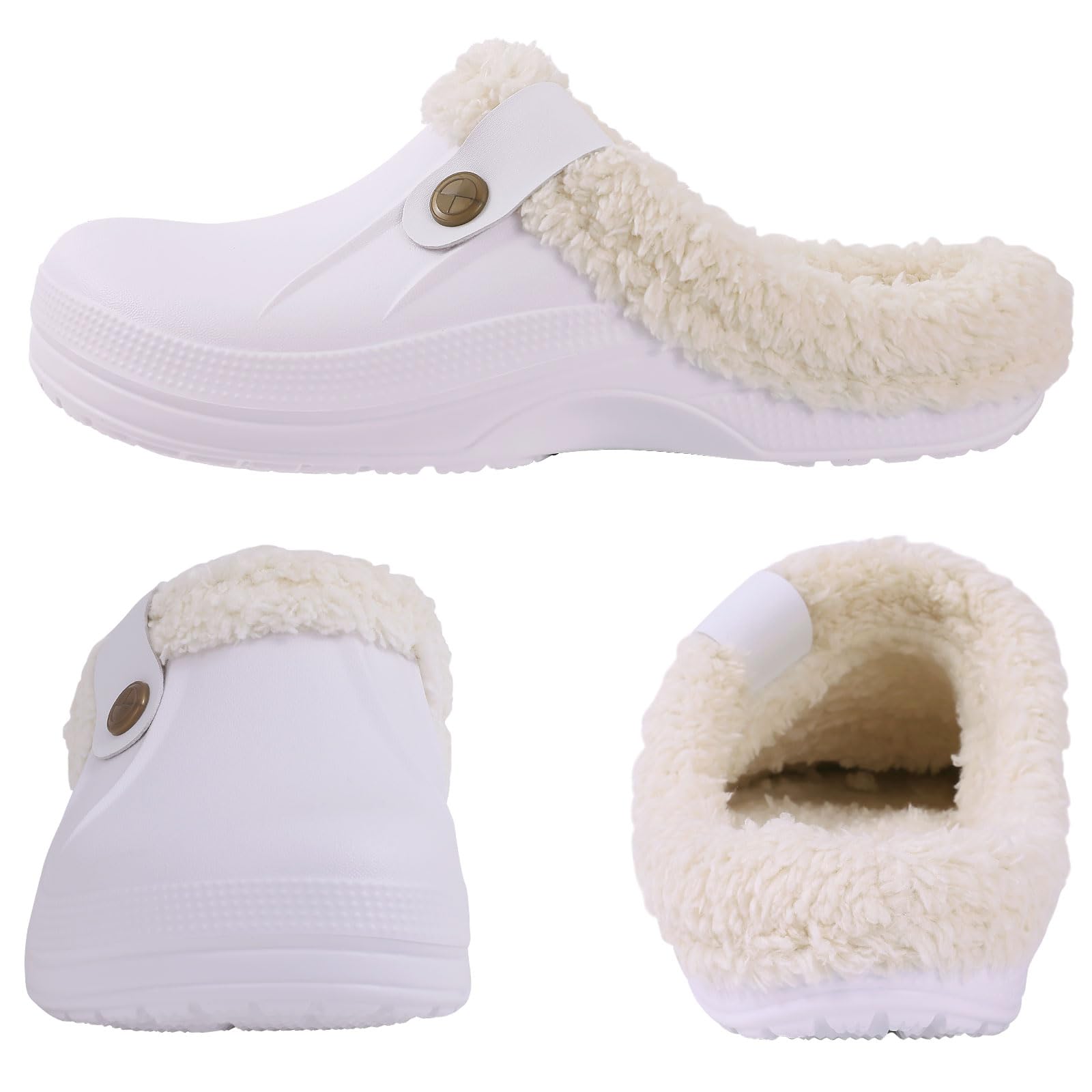 Fur Lined Clogs for Women & Men Fuzzy Slippers with Memory Foam