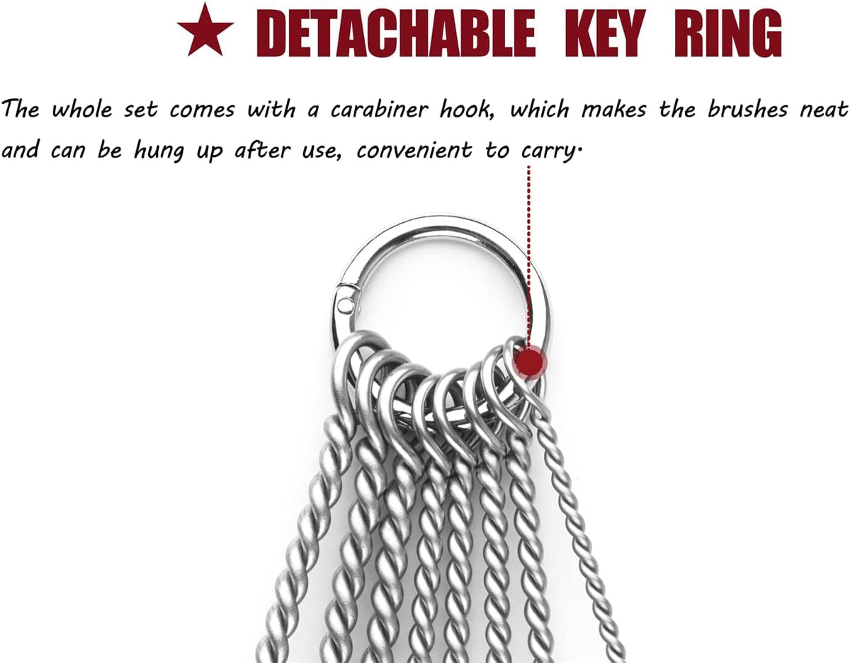 Pipe Cleaning Brush Set Stainless Steel Bristles