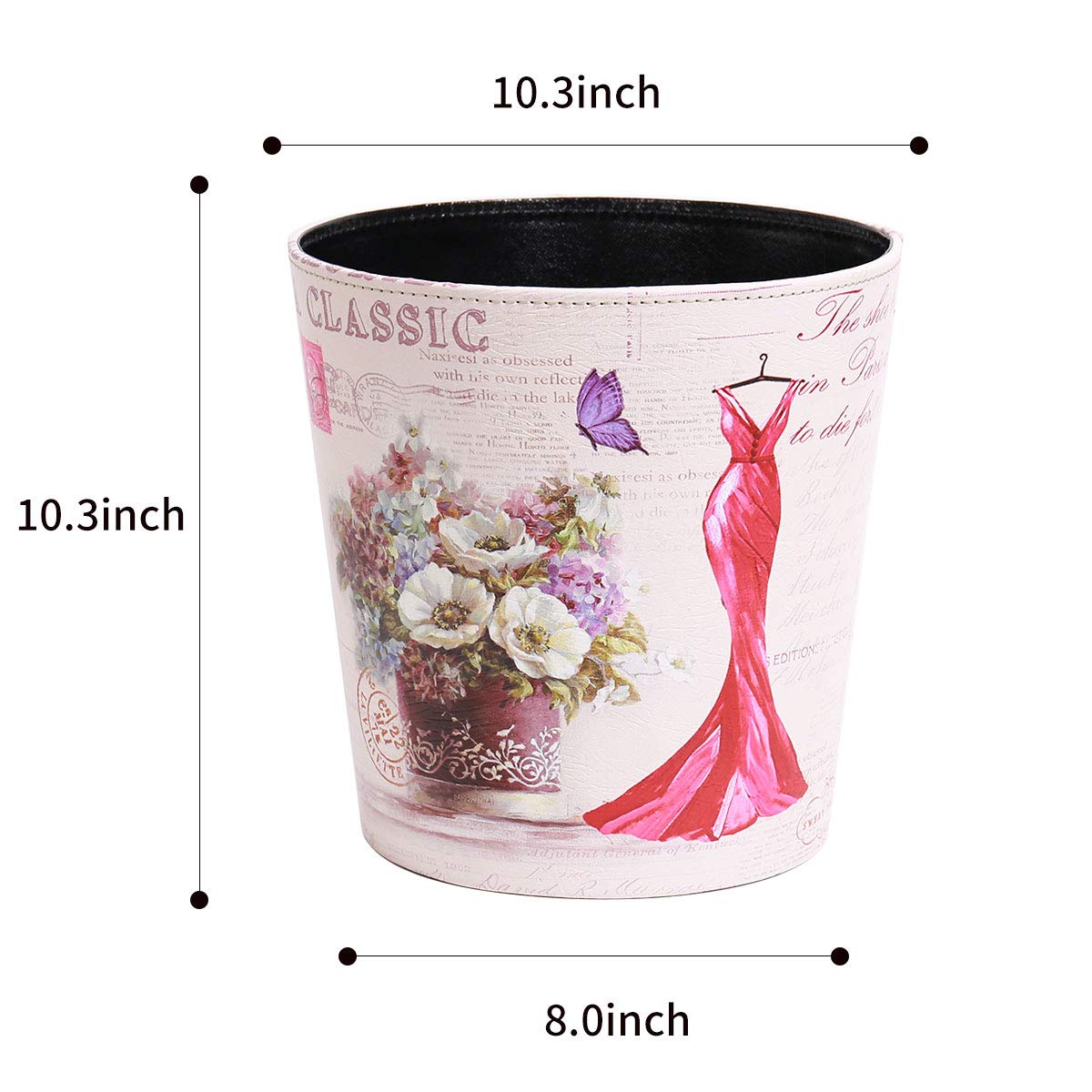 PU Leather Small Trash Can Wastebasket