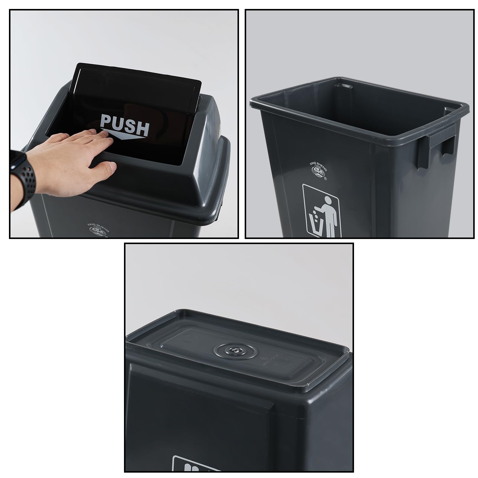 4 Pack 6 Gallon Swing Top Trash Can (4 Count)