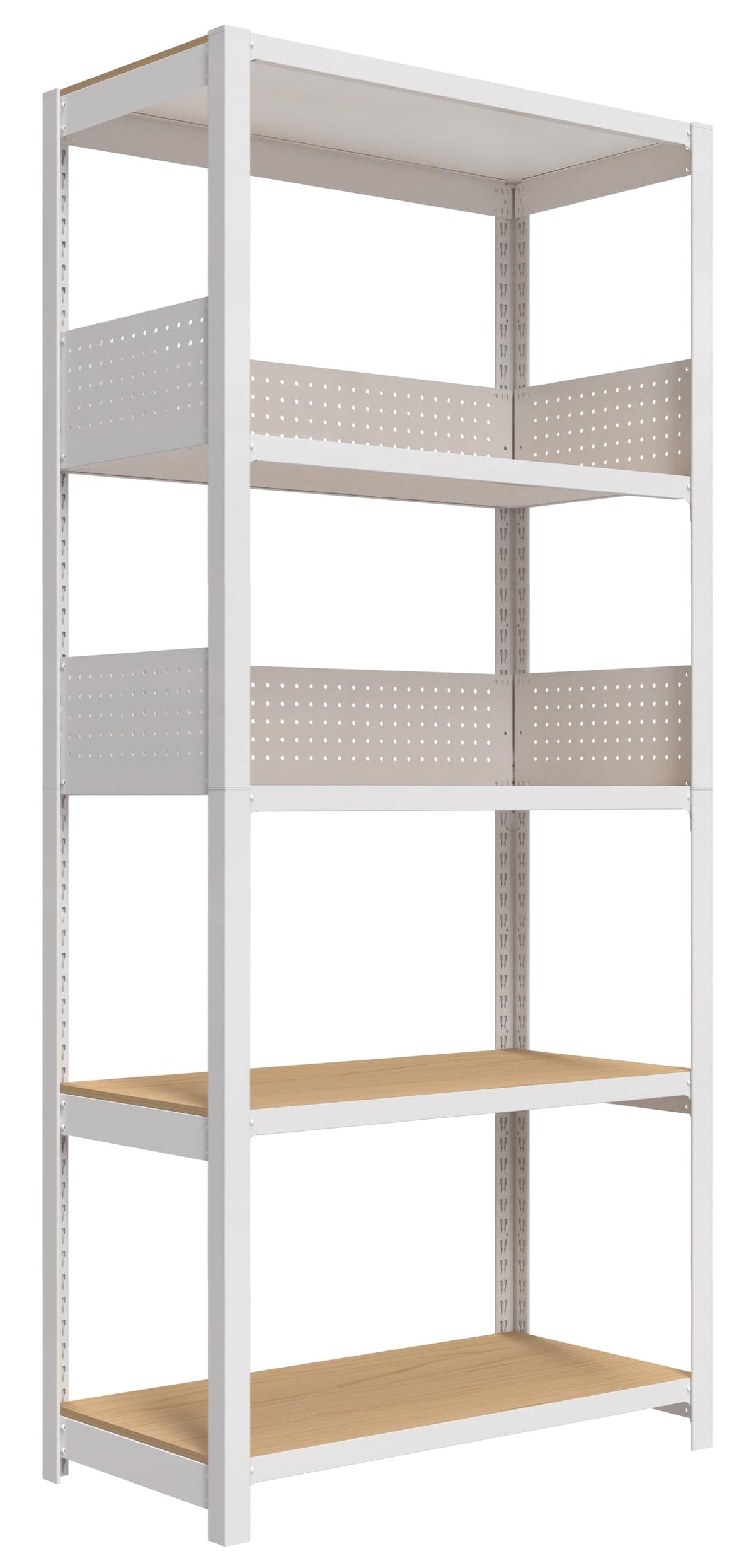 House White 32" W 5 Tier Pegboard Storage Shelves Heavy Duty