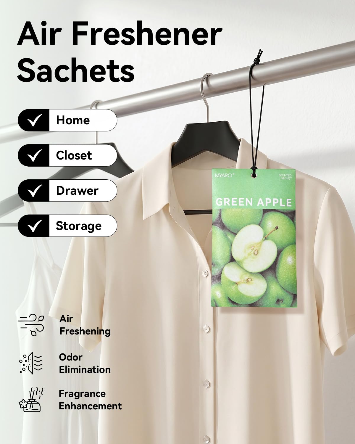 20Pcs Green Apple Scented Sachets (20 Count)