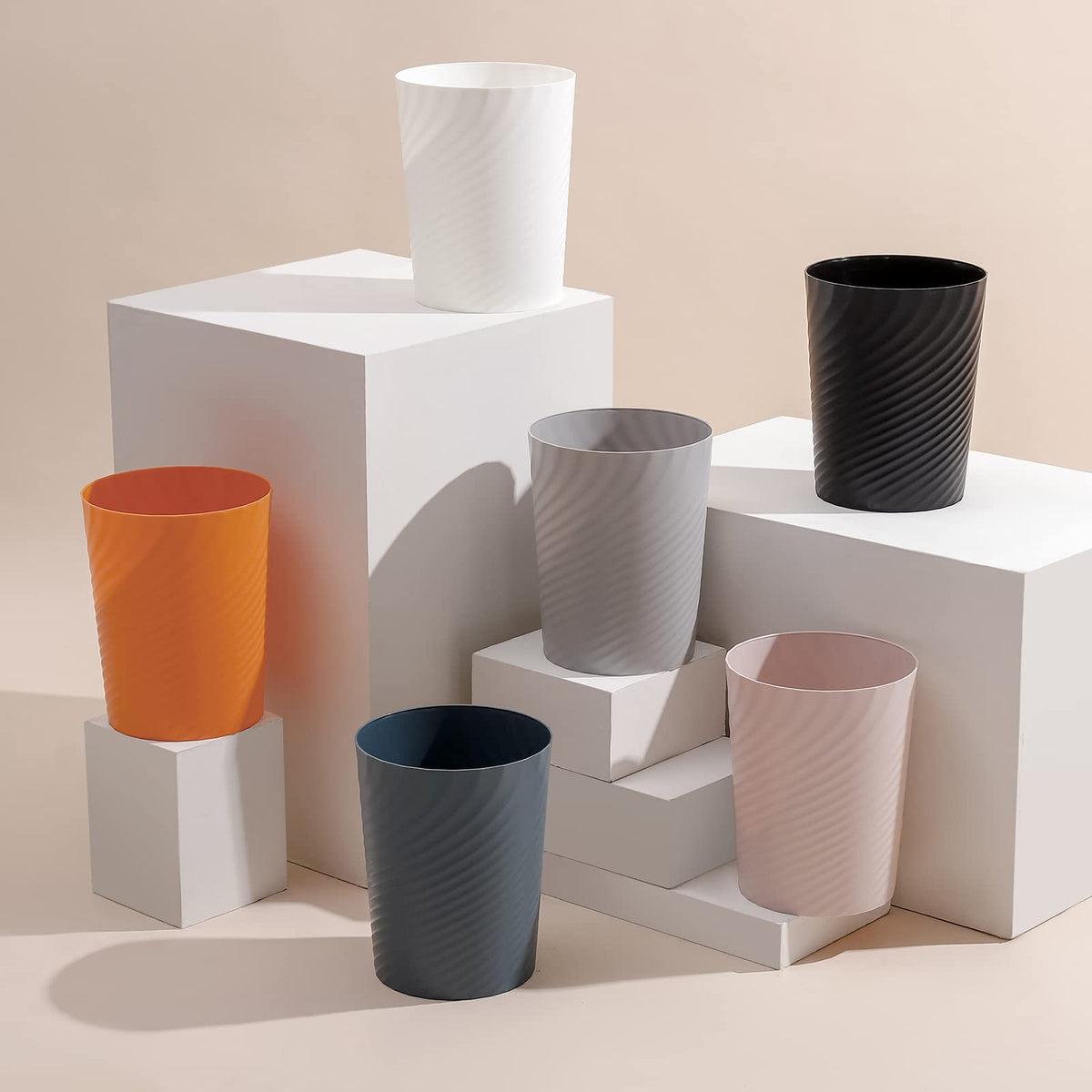 Plastic Small Bathroom Trash Can Wastebasket Garbage Can