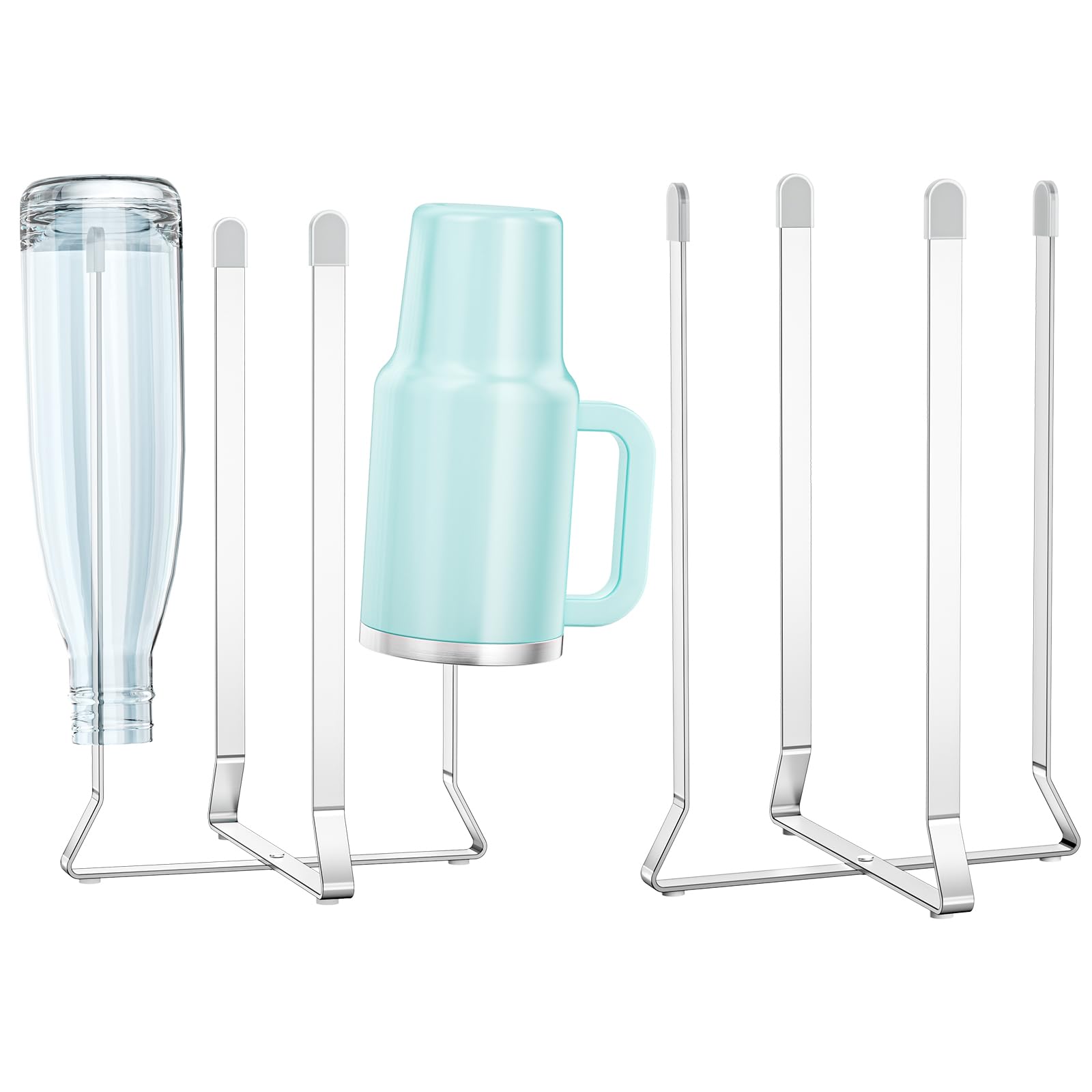 Bottle Drying Rack Reusable Drying Rack for Bottles Metal Foldable Water Bottle Dryer Holder Space Saving Cups Dryer Racks Kitchen Stand Holder for Plastic Bags