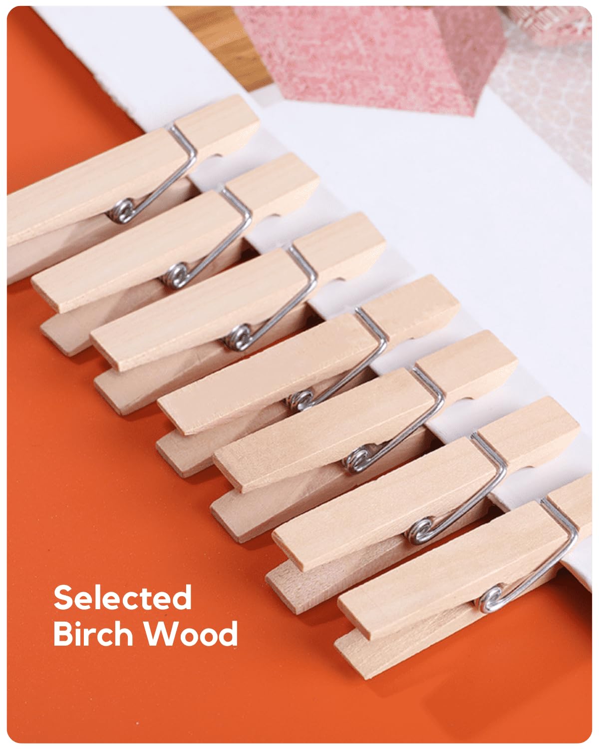 Clothes Pins Wooden Clothespins for Photo 1.77 Inch 50 PCS