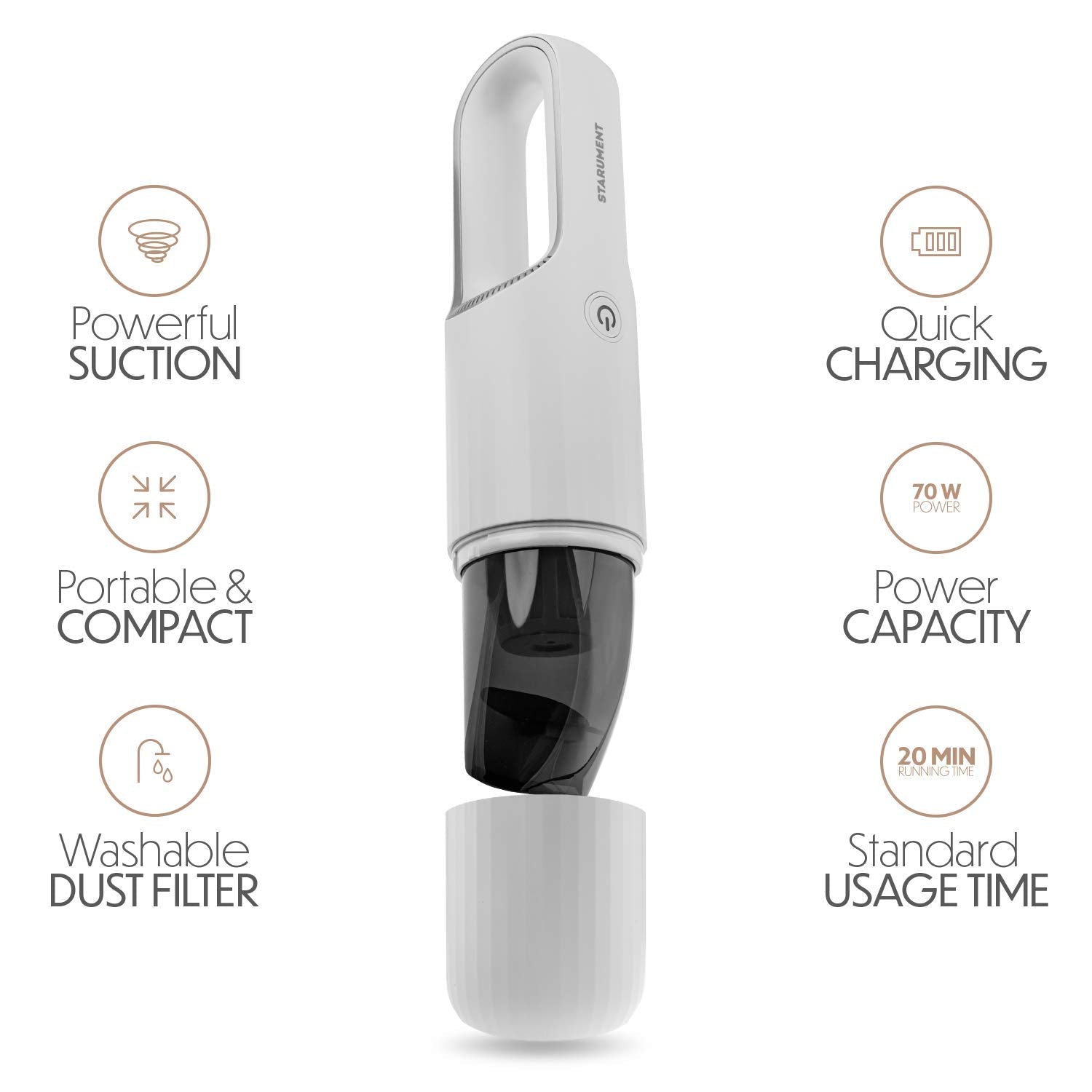 Portable Hand Vacuum Cleaner Handheld Cordless Cleaner for Dust Pet Hair Dirt
