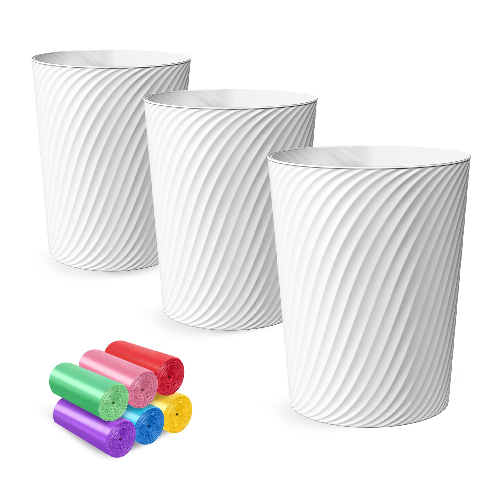 Small Trash Can 3 Pack 1.8 Gallons (3 Count)