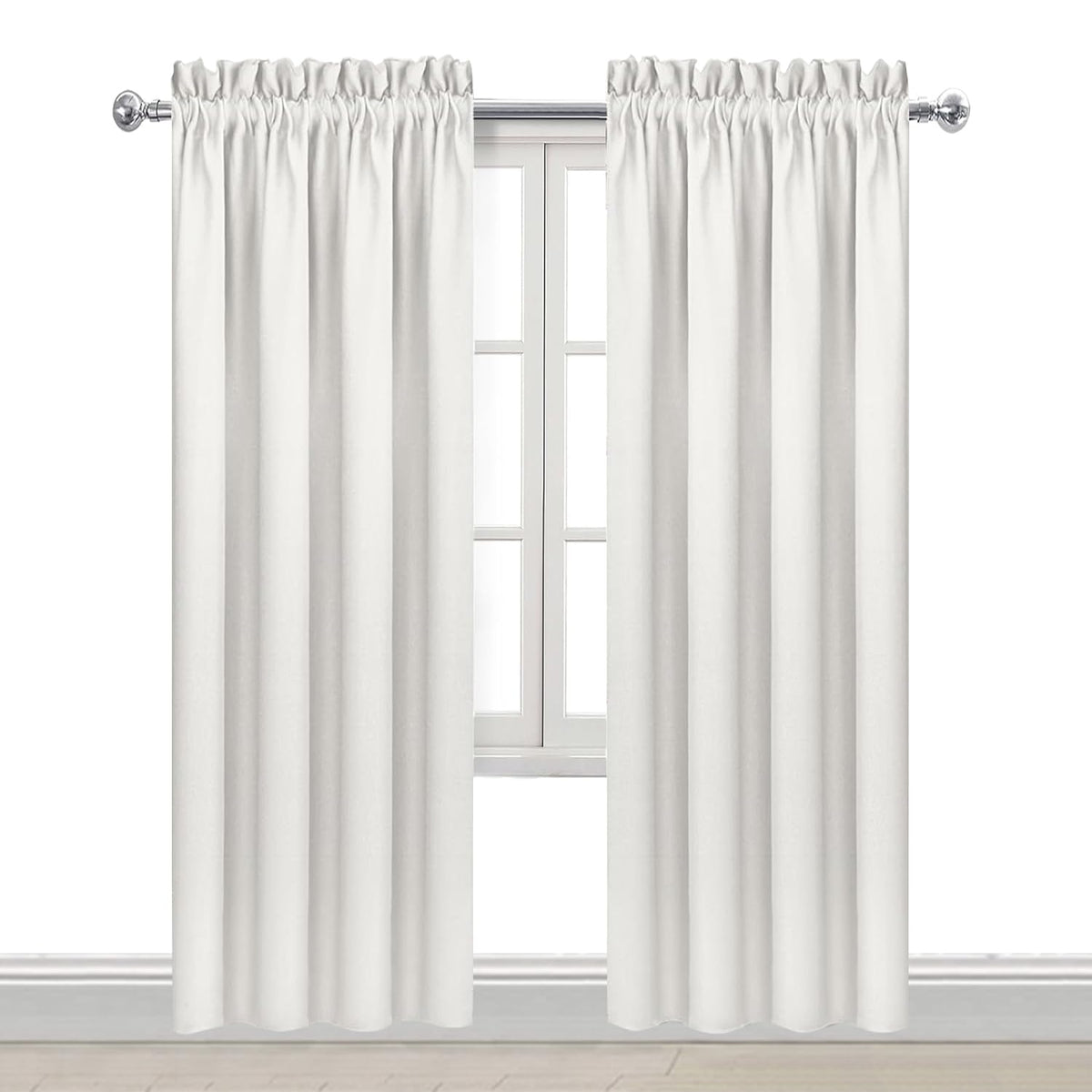 Blackout Curtains for Bedroom Living Room 42 x 84 Inch Long Ivory