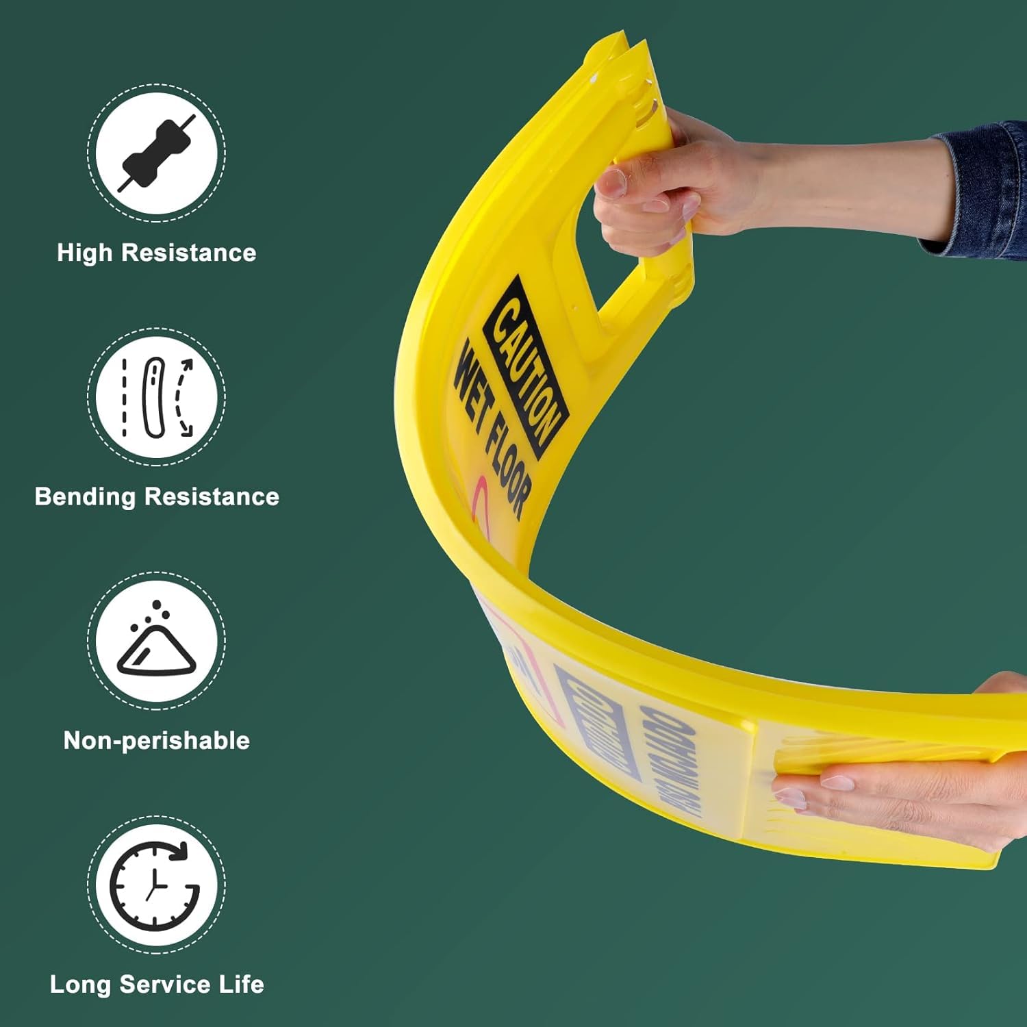 3 Pack 24 IN Caution Wet Floor Sign Bilingual Foldable Safety Sign (3 Count)
