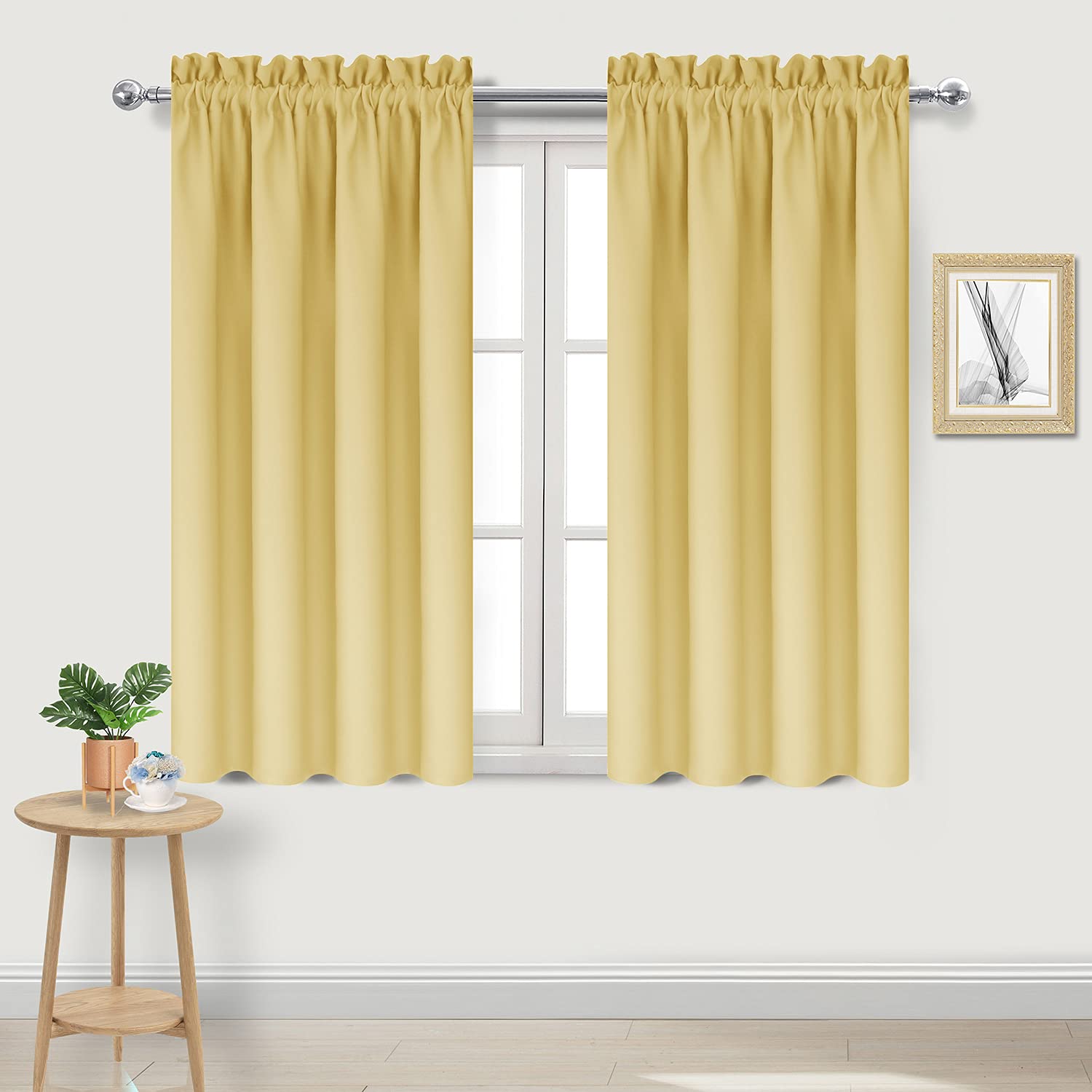 Blackout Curtains for Bedroom Living Room 38 x 45 Inch Long 2 Panels (2 Count)