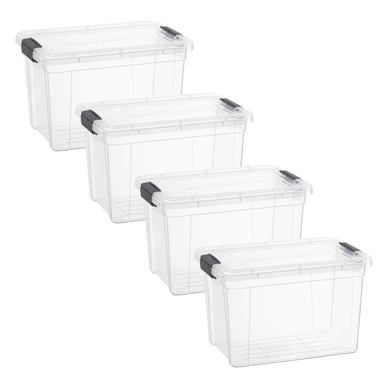 Clear Storage Boxes with Lids (4 Count)
