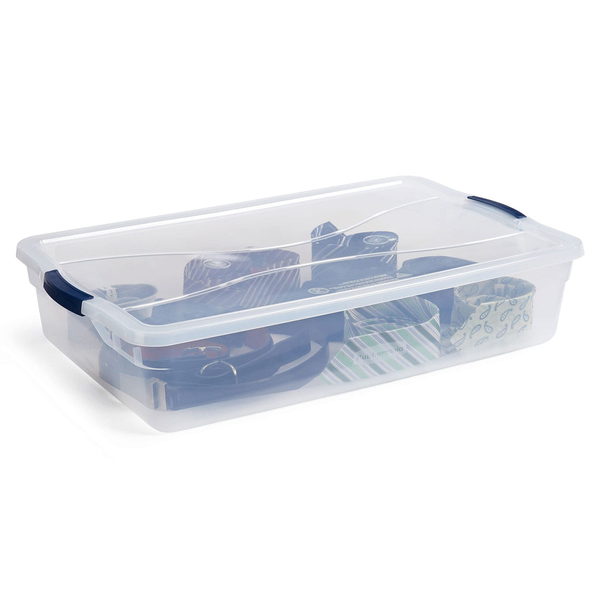 Cleverstore 42 Quart Stackable Plastic Storage Container Organizer Bin with Latching Lids for Garage (4 Count)