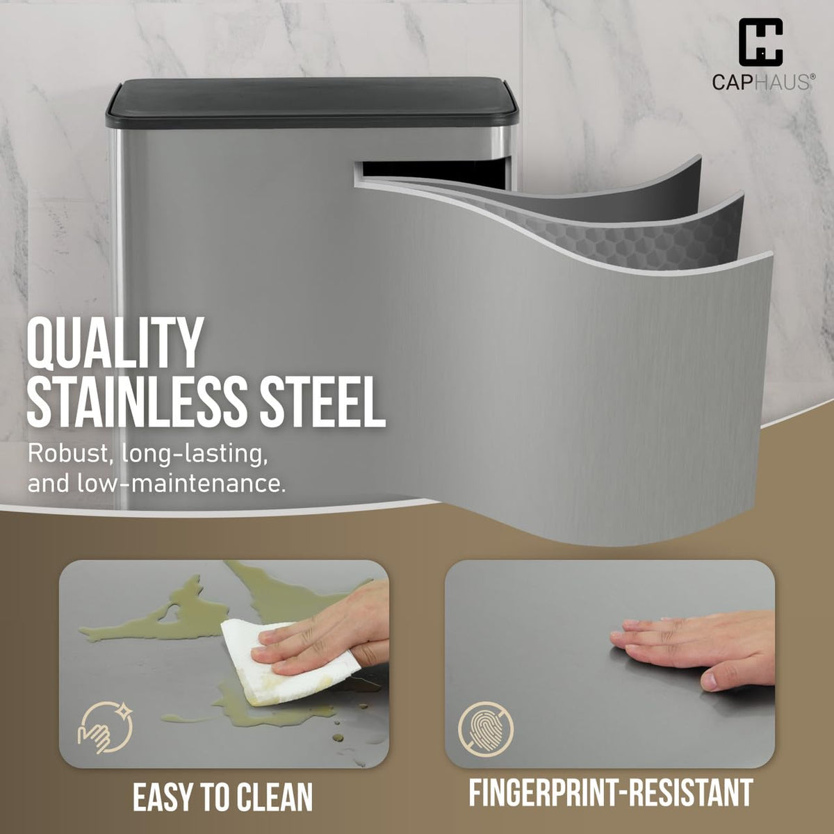 Dual Trash Can with Lid (2 Count (25L each))