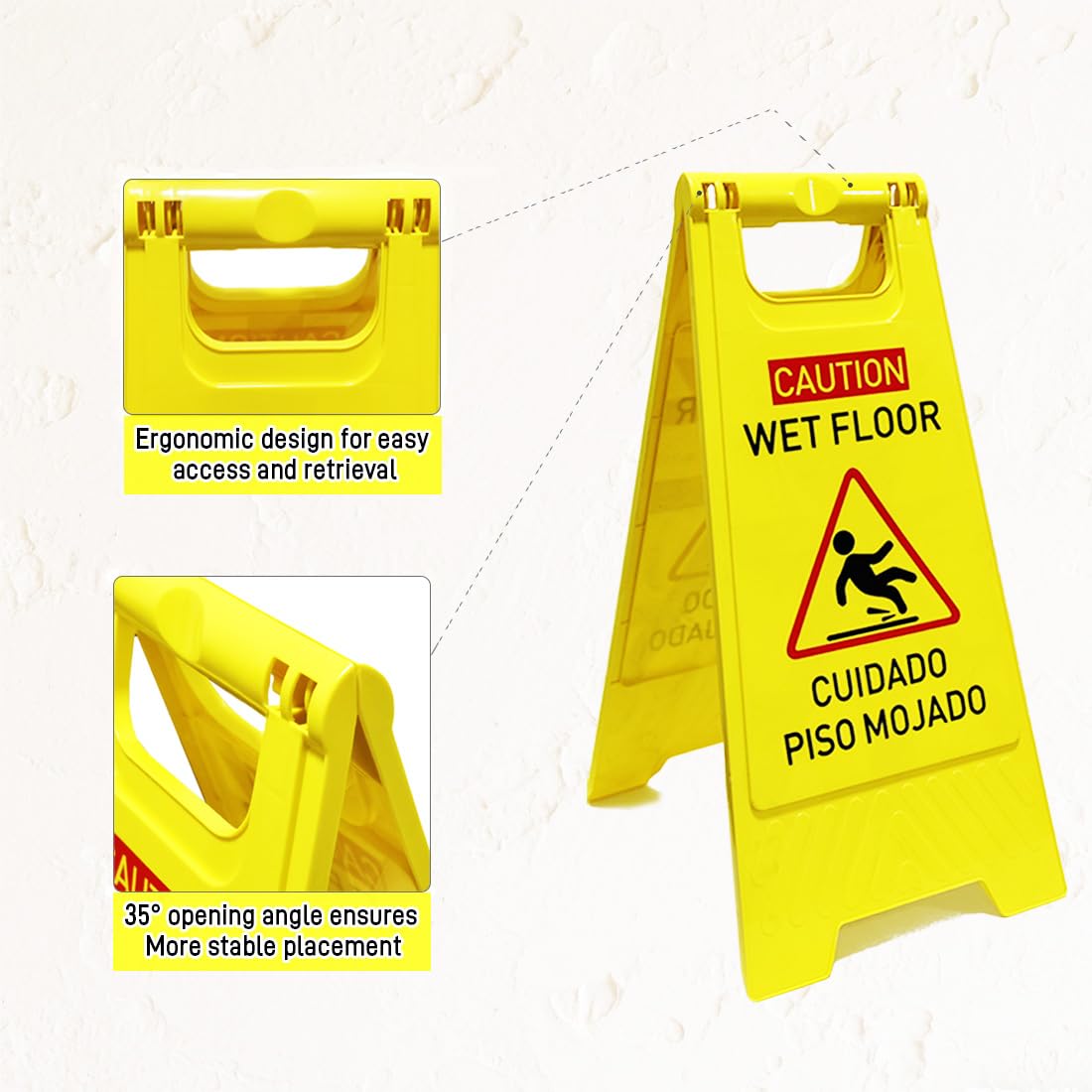 3 Pack Caution wet floor sign (3 Count)