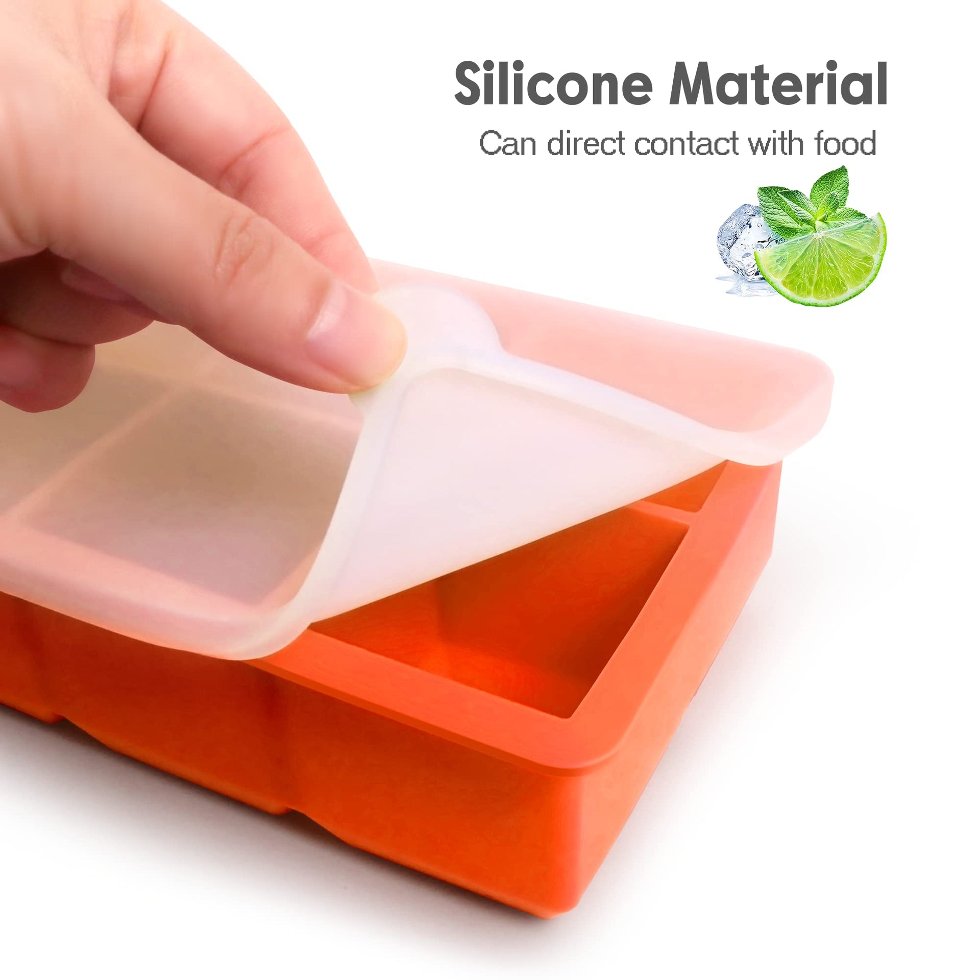 Silicone Ice Cube Trays with Lids (2 Count)