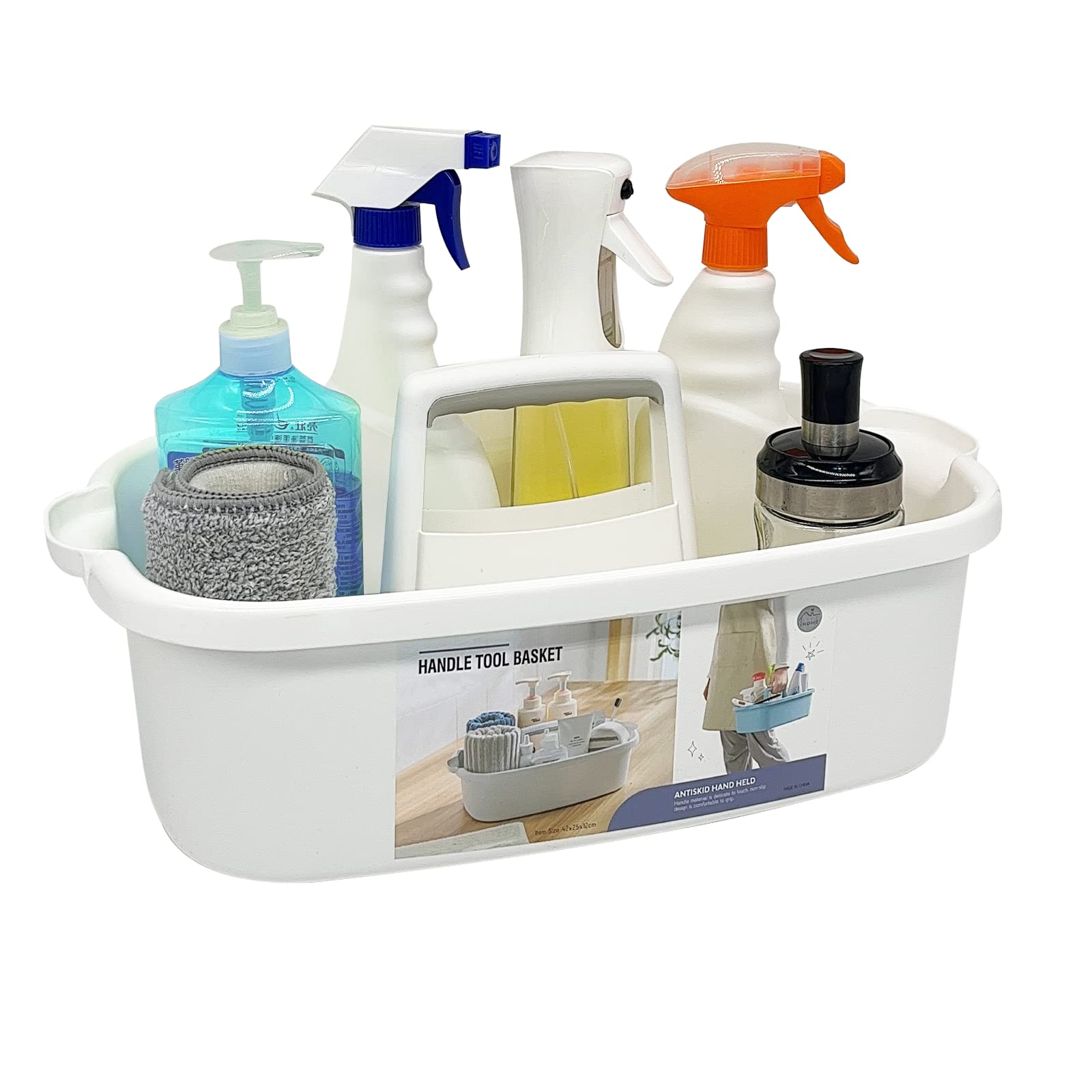 Multi Purpose Plastic Cleaning Caddy with Handle