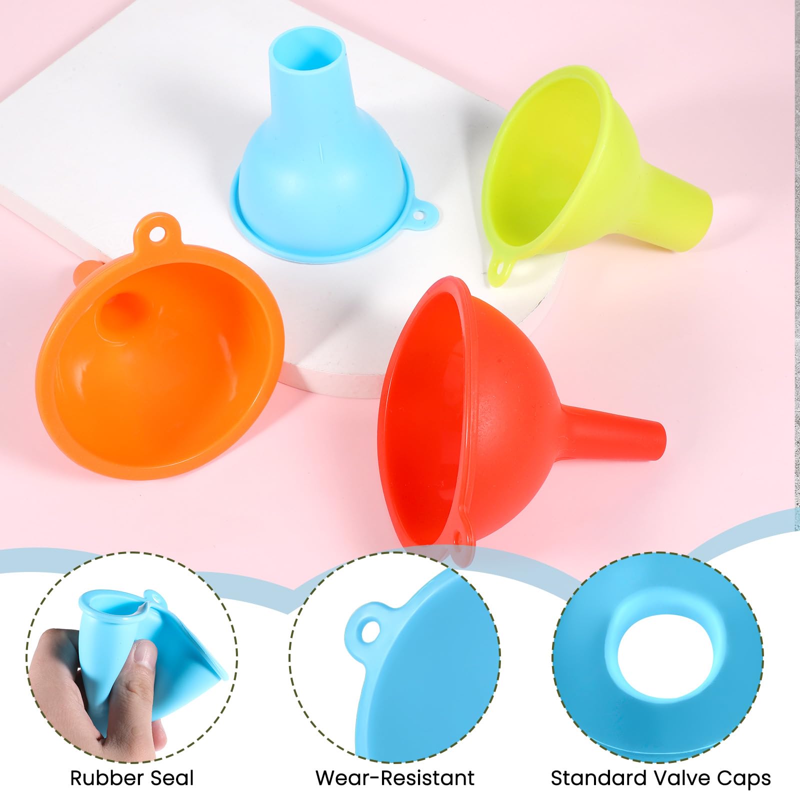 4 PCS Kitchen Silicone Funnel