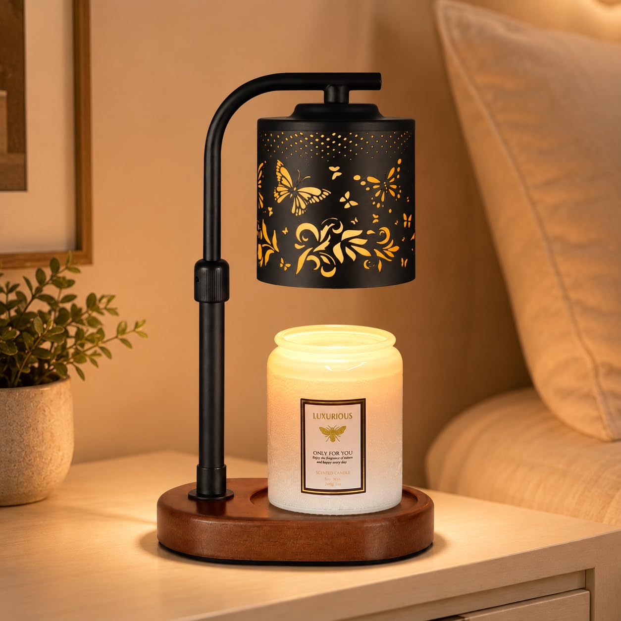 Butterfly Candle Warmer Lamp with Timer Birthday Gifts for Women Mom