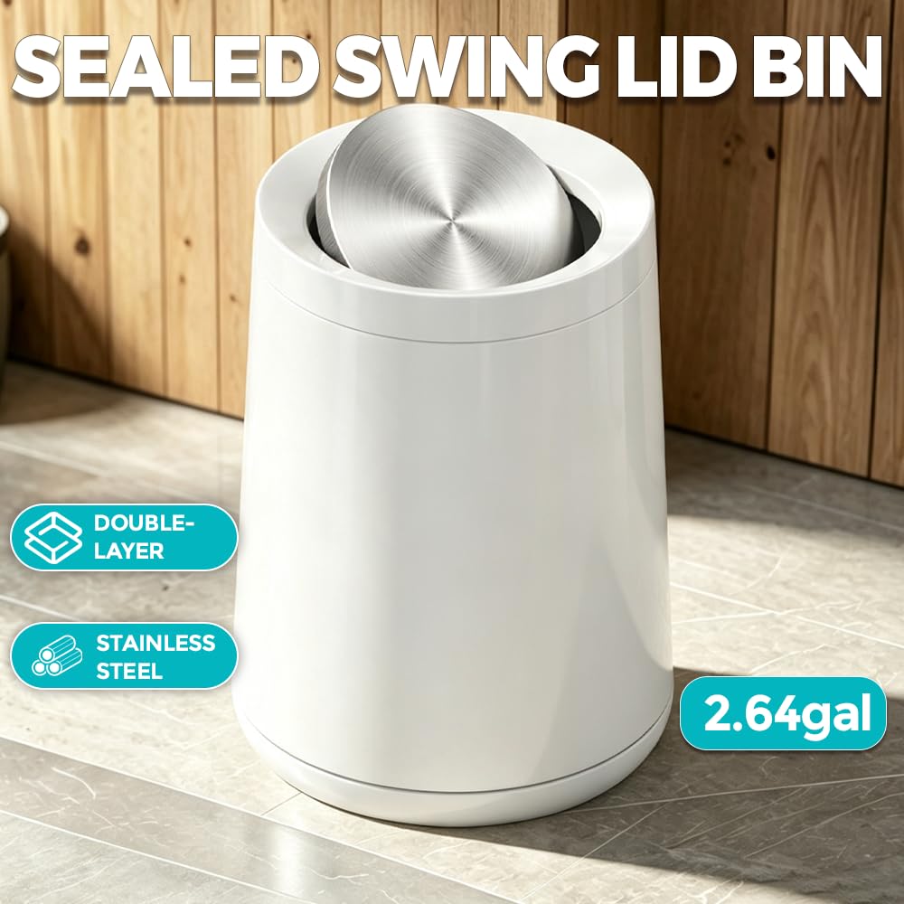 2.1Gallon Small Bathroom Trash can with lid