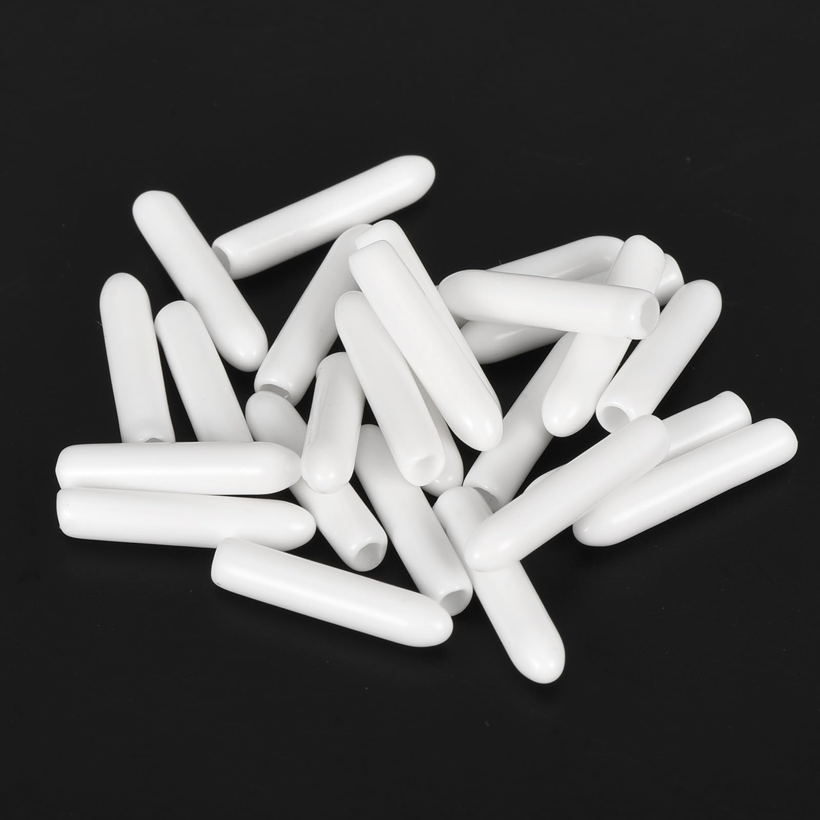 20pcs Rubber End Caps 2mm ID Vinyl Round End Cap Cover Screw Thread Protectors White