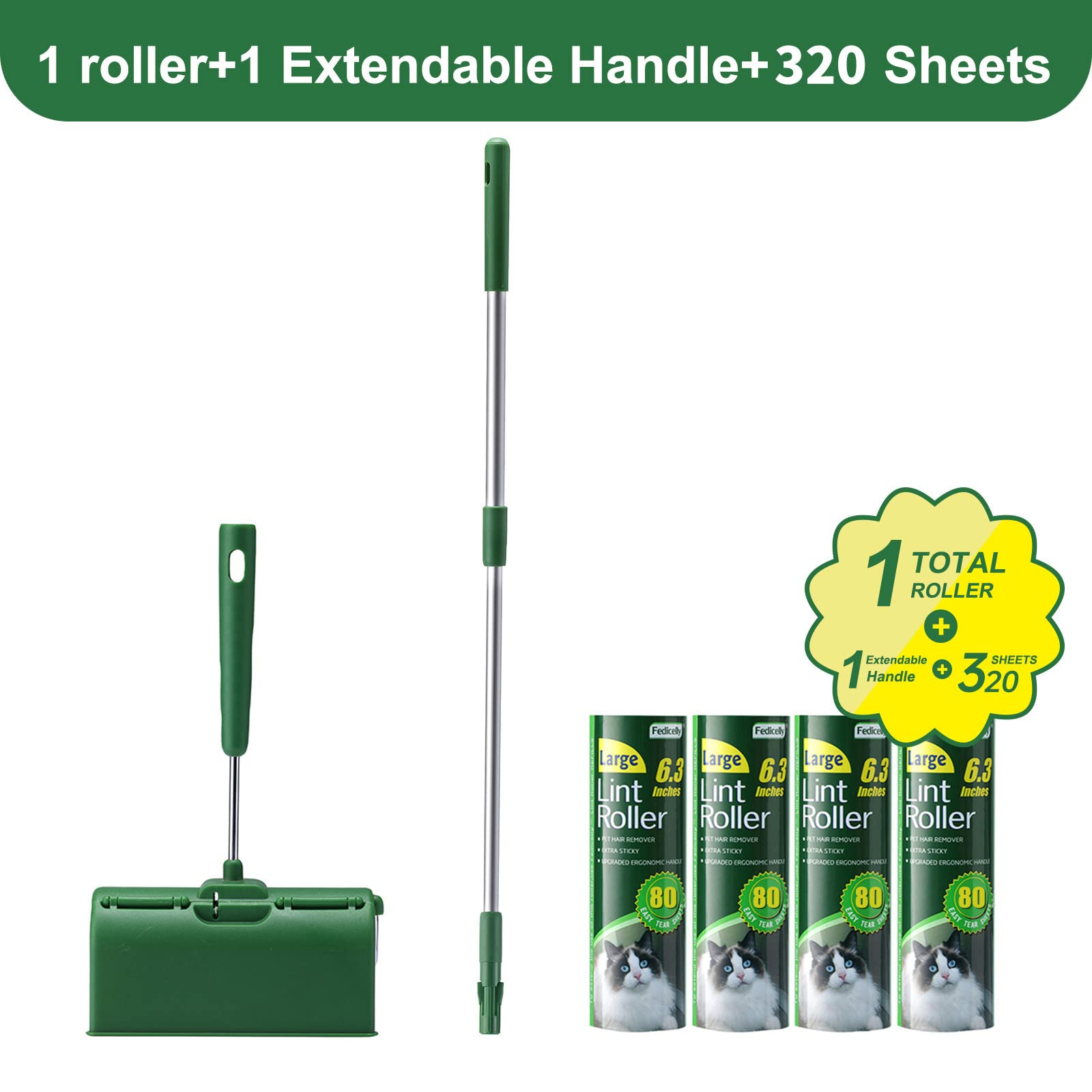 Large Lint Rollers Pet Hair Extra Sticky Floor