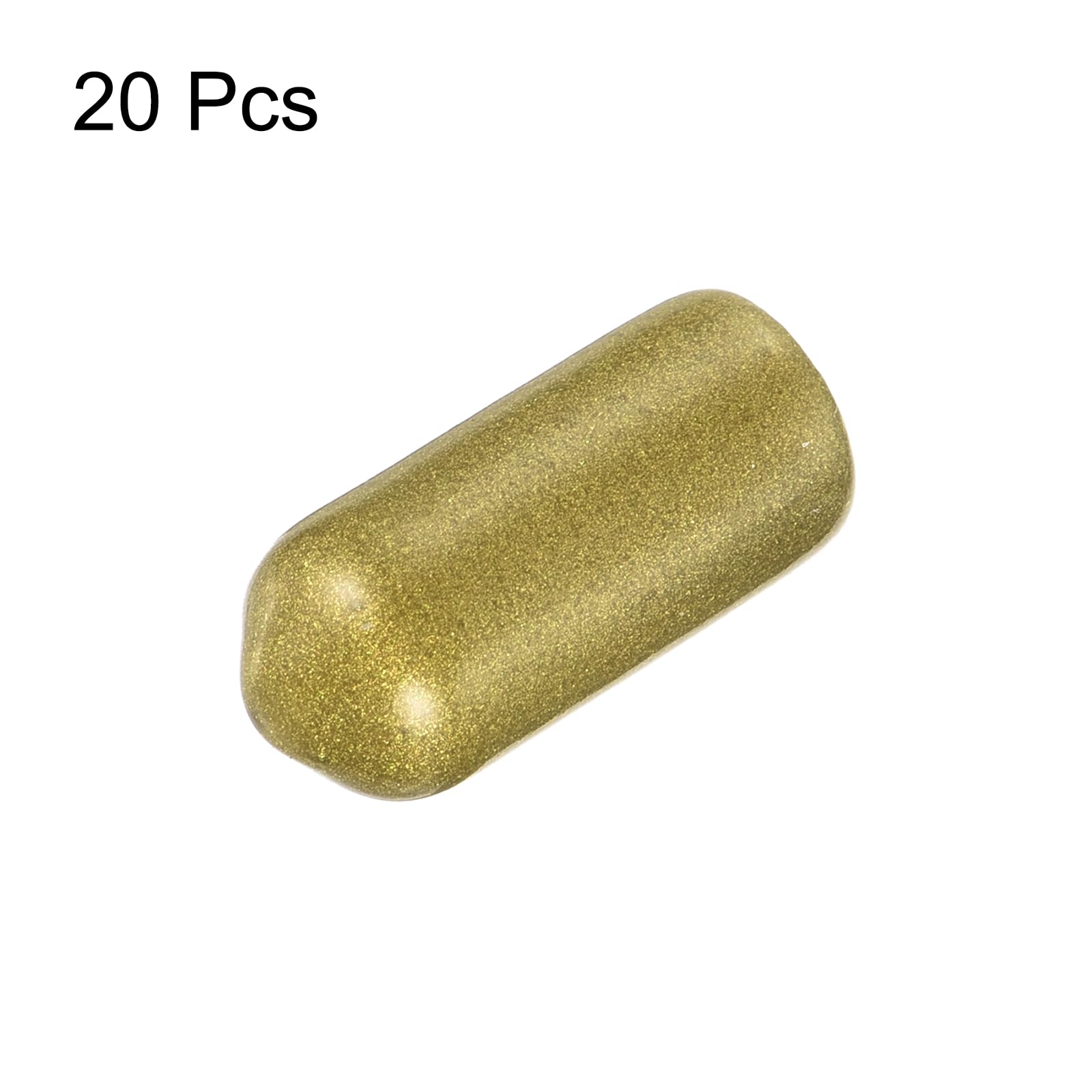 20pcs Rubber End Caps 6.5mm ID Vinyl Round Tube Bolt Cap Cover Thread Protectors Gold