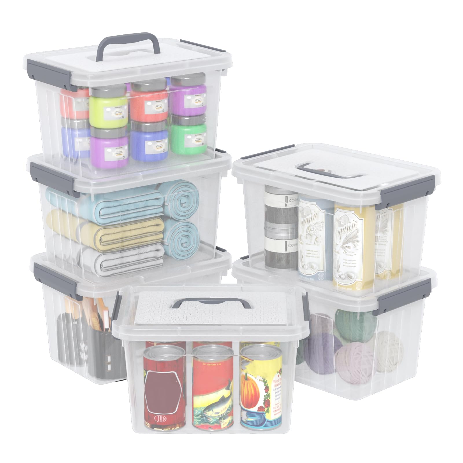 6 Quart Small Latching Bin with Lid (6 Count)