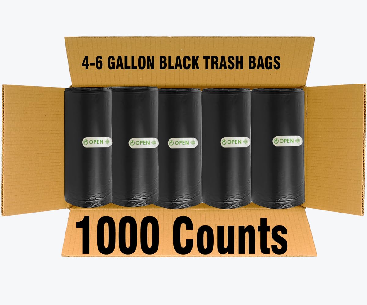 4 6 Gallon Trash Bags (1000 Count)