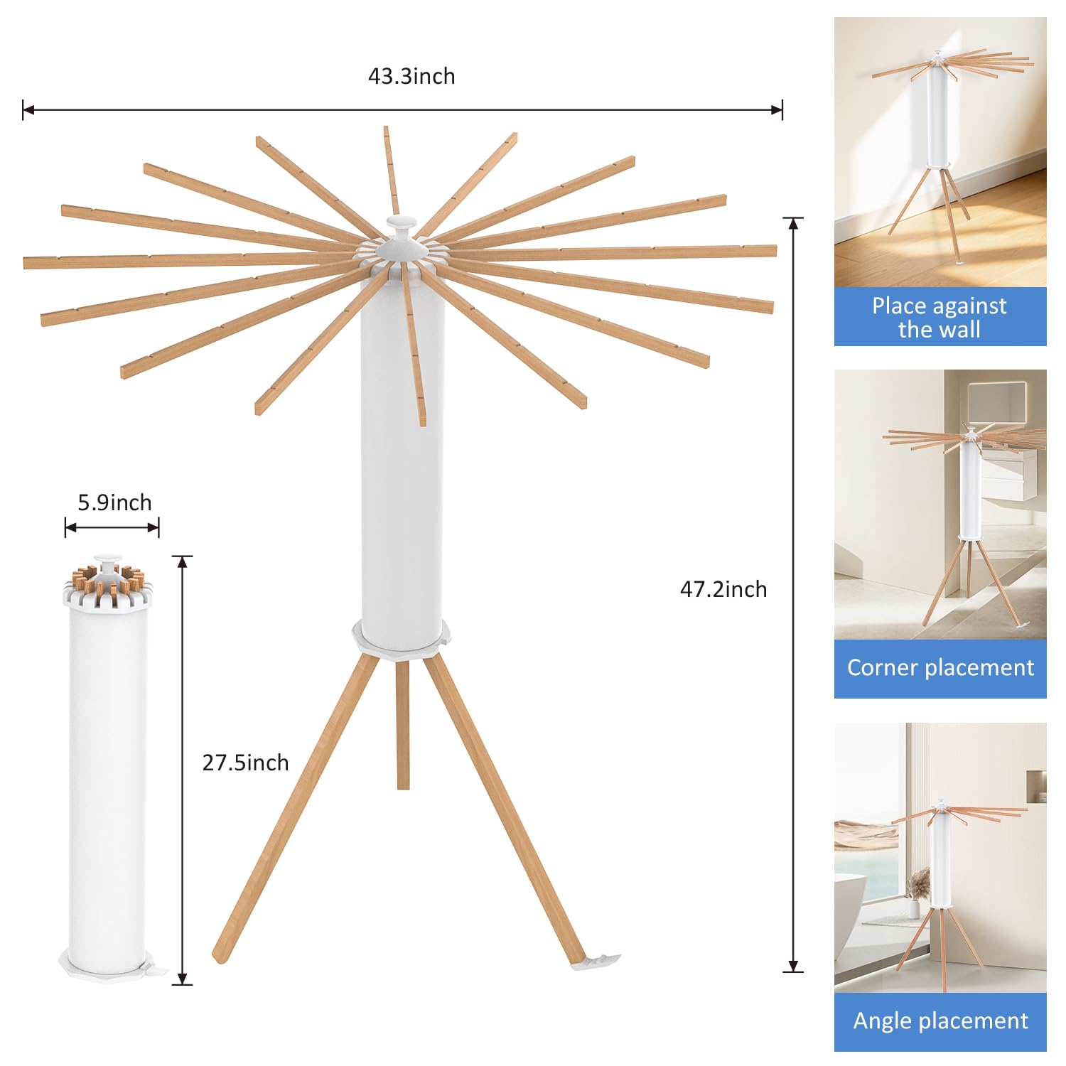Tripod Foldable Clothes Rack