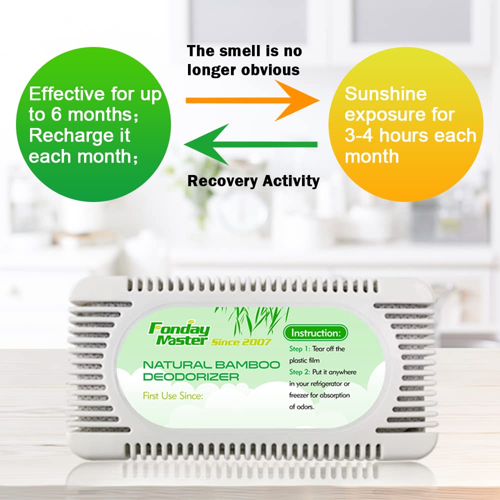 2Packs Fonday Bamboo Charcoal Refrigerator Deodorizer (2 Count)