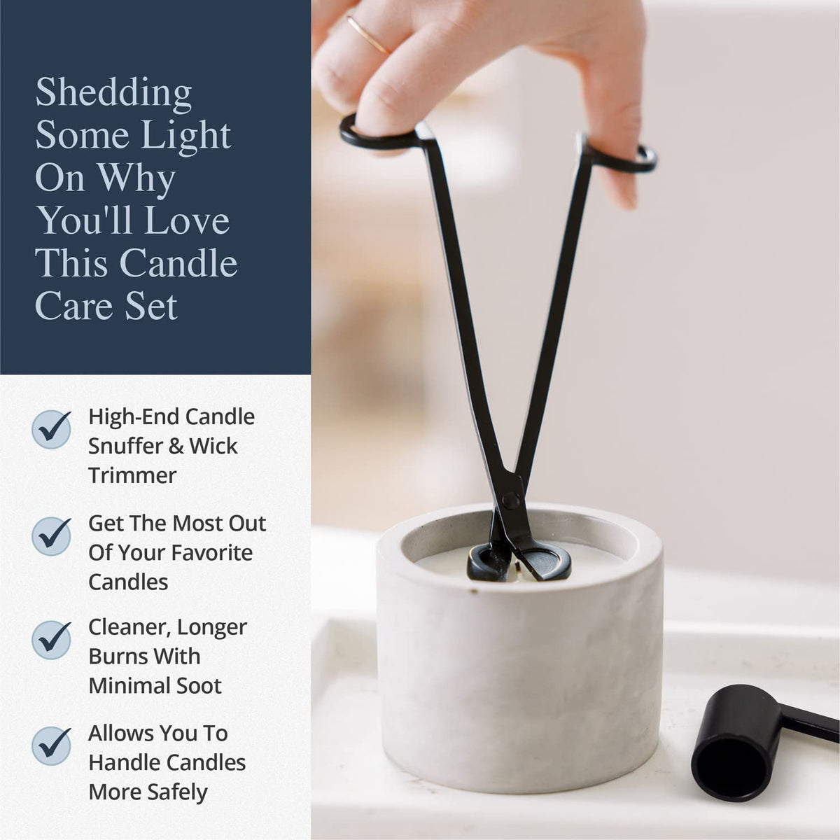 Candle Wick Trimmer and Candle Snuffer Accessory Set