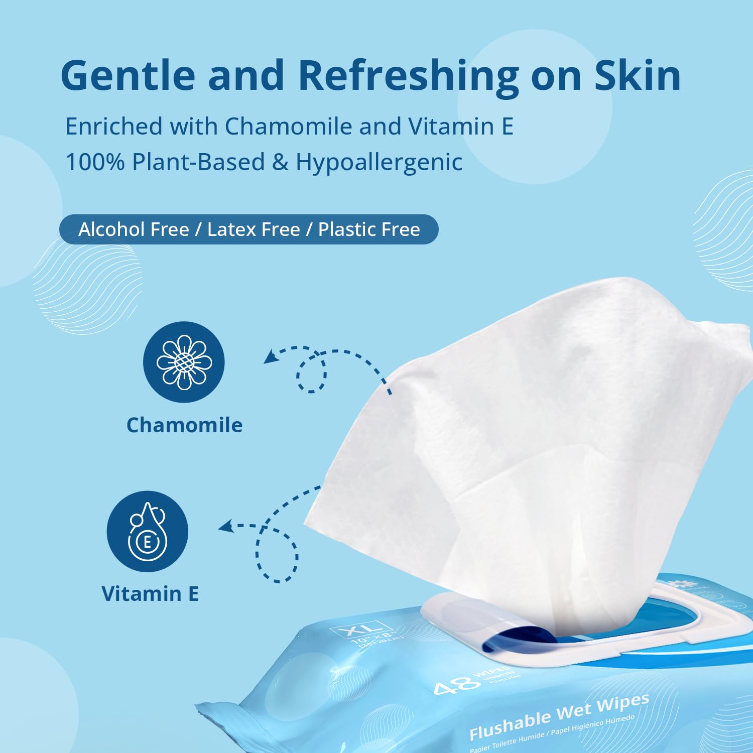 Flushable Wipes for Adults (144 Count)