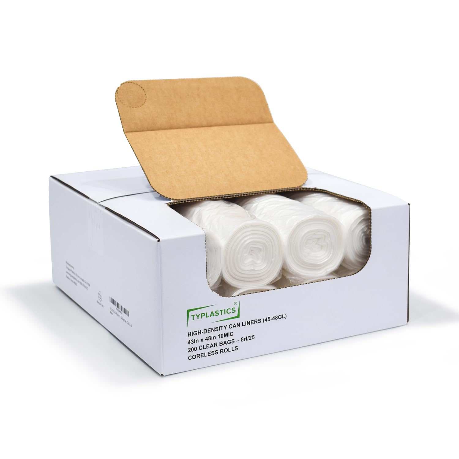 45 48 Gallon Clear Trash Bags Can Liners 43" x 48" 200 Pack (200 Count)