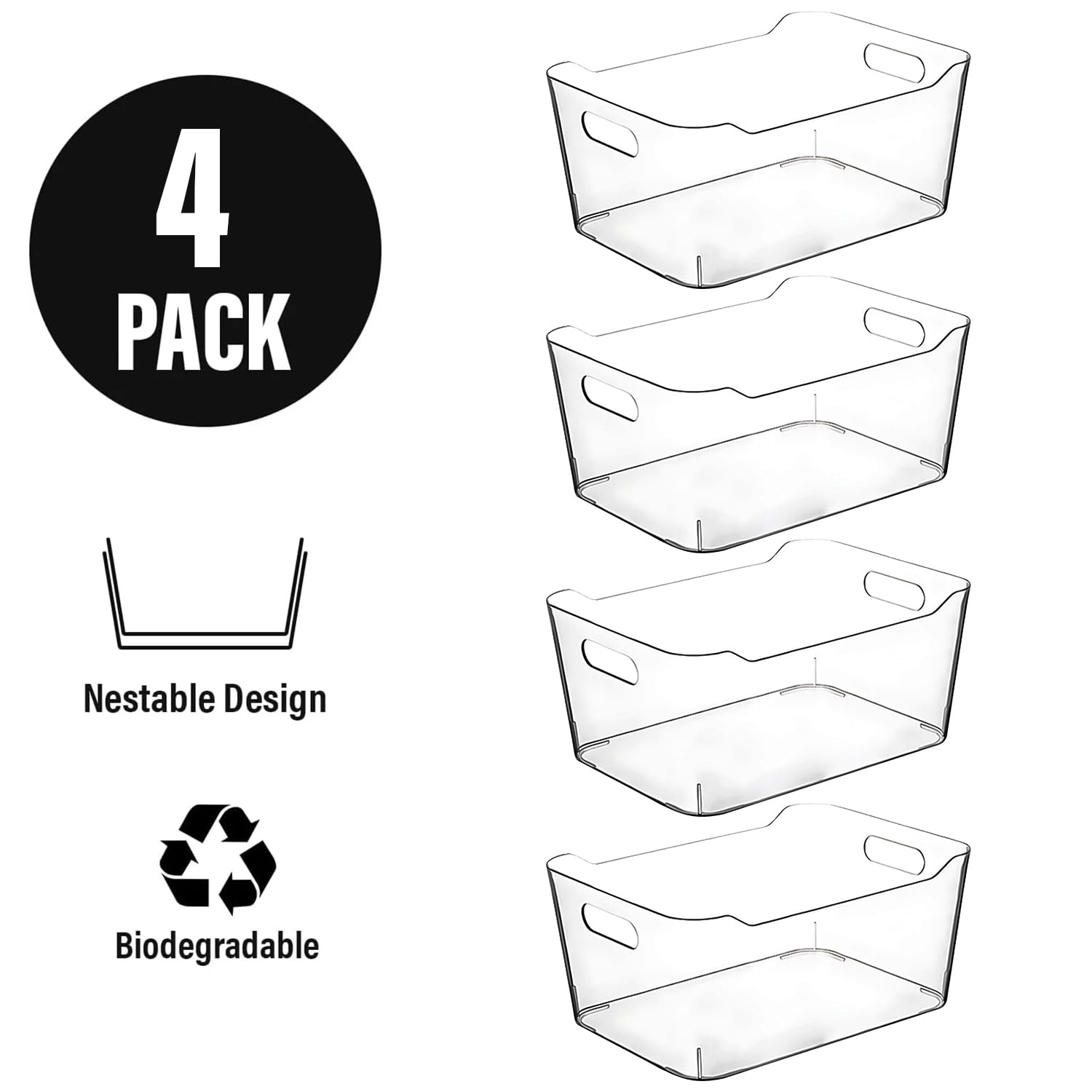 Clear Extra Large Plastic Storage Bins (4 Count)