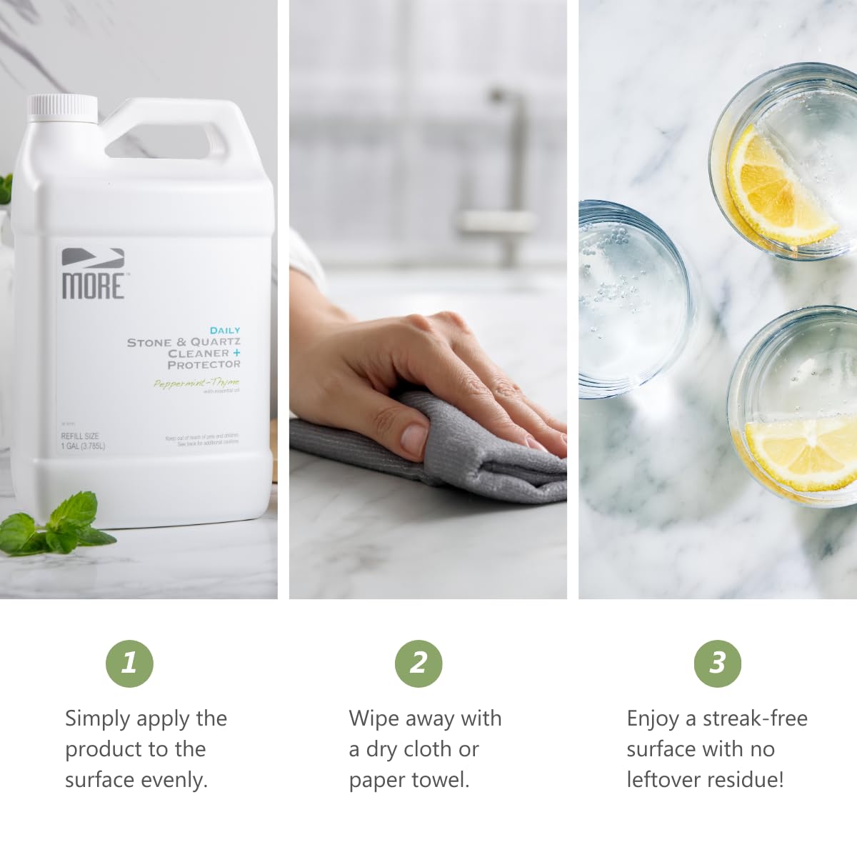 MORE Stone & Quartz Cleaner + Protector (128 Fl Oz)