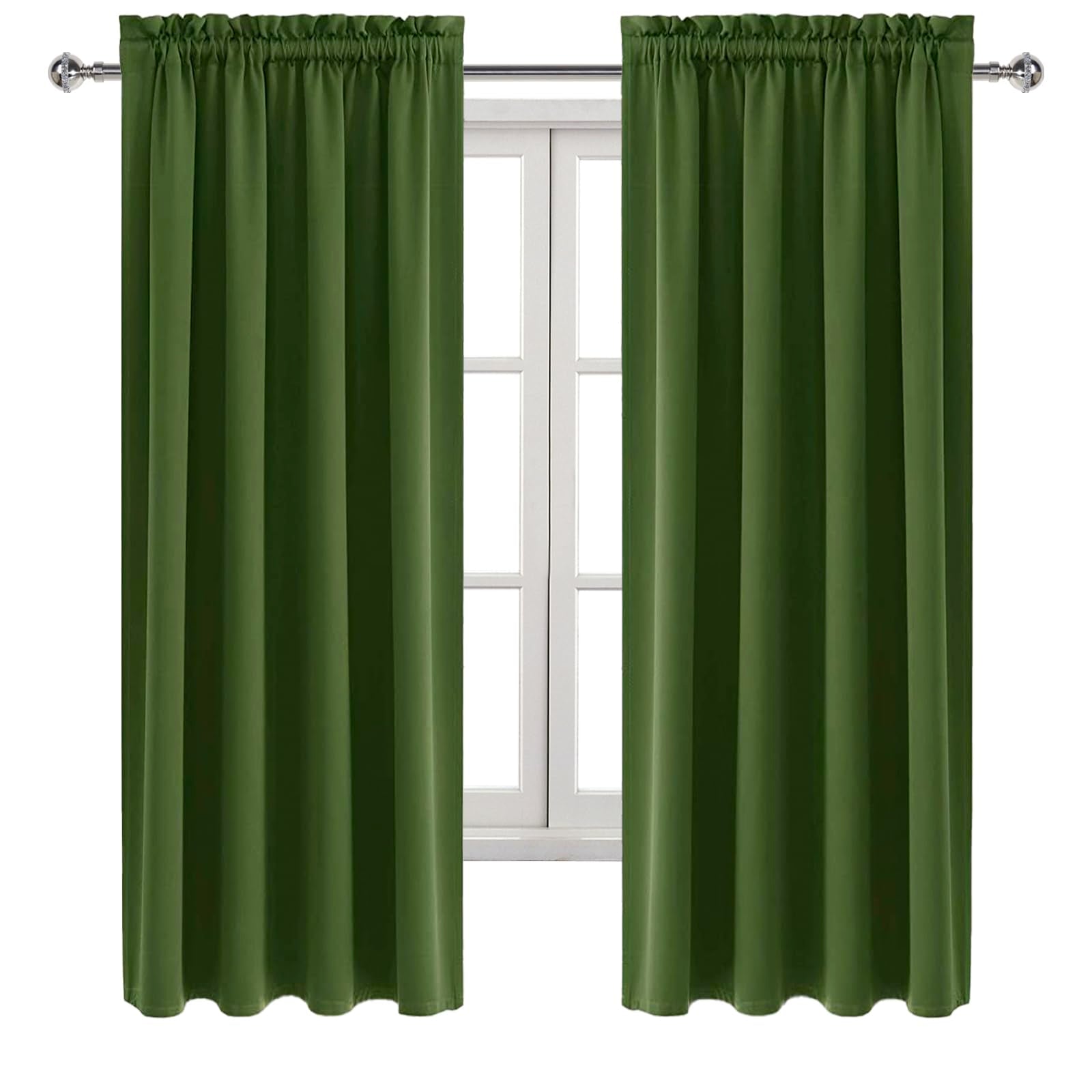 Olive Green Room Darkening Blackout Curtains