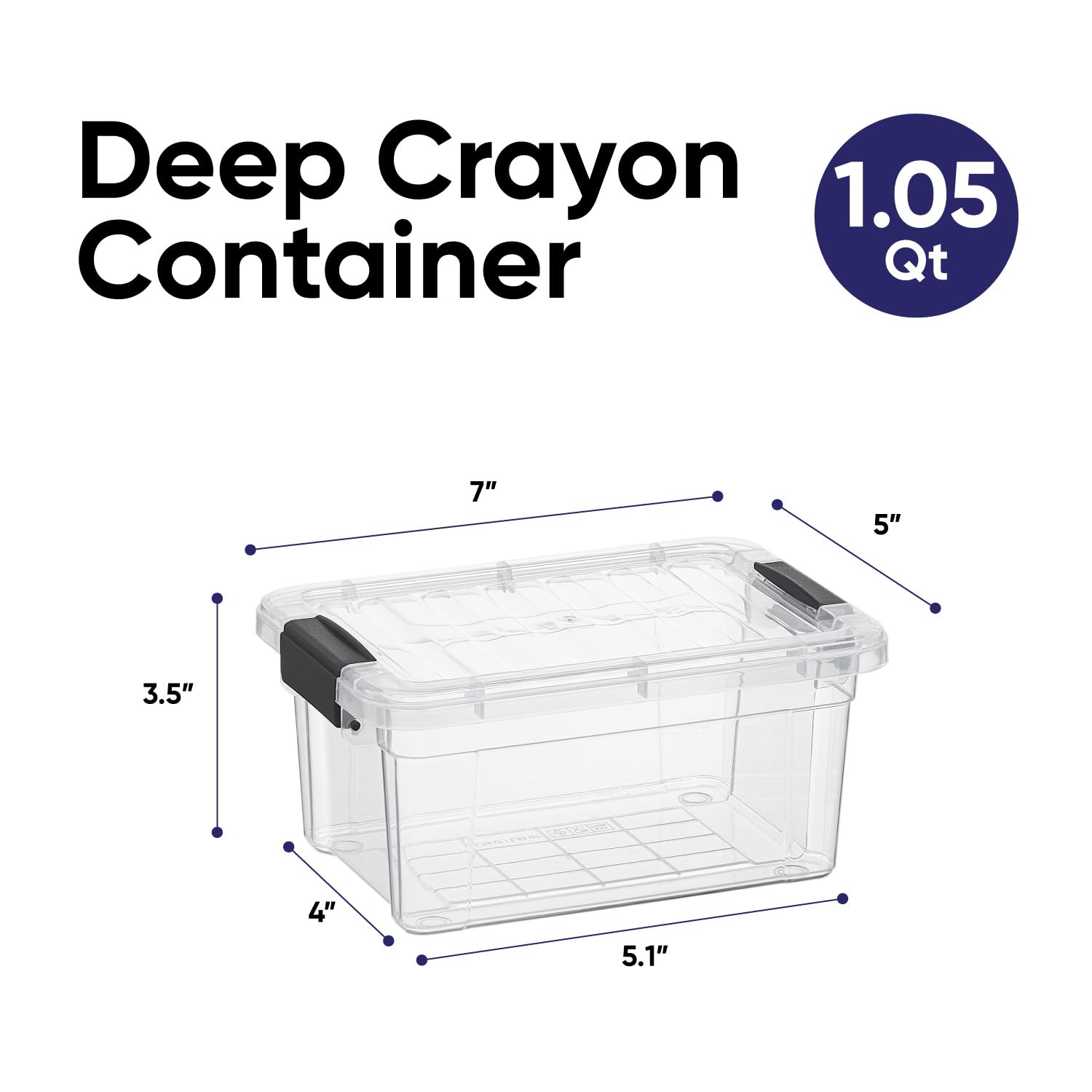 1.05 Quart Mini Clear Plastic Storage Container with Lid (4 Count)